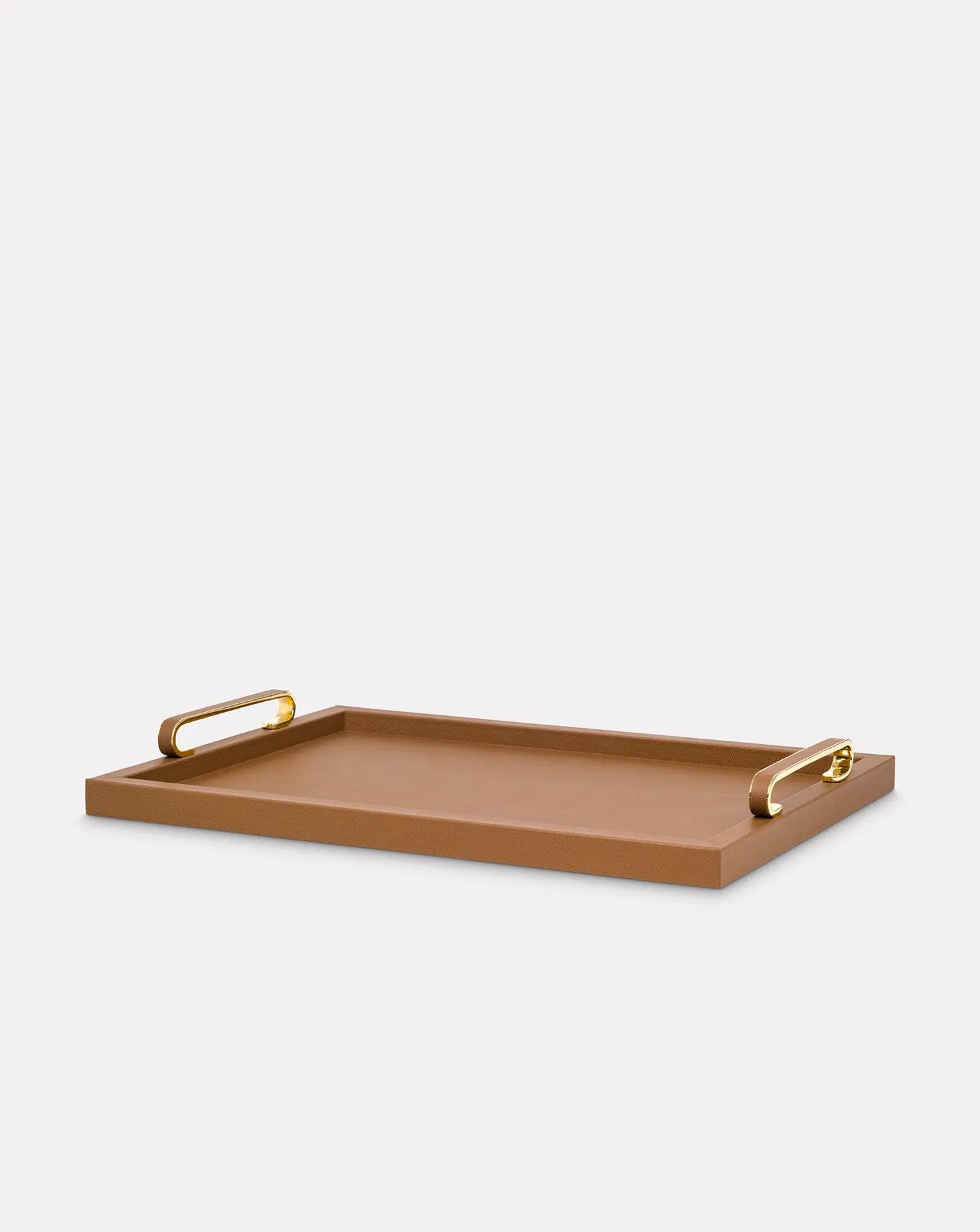 Foscari Brown Leather Tray Pinetti