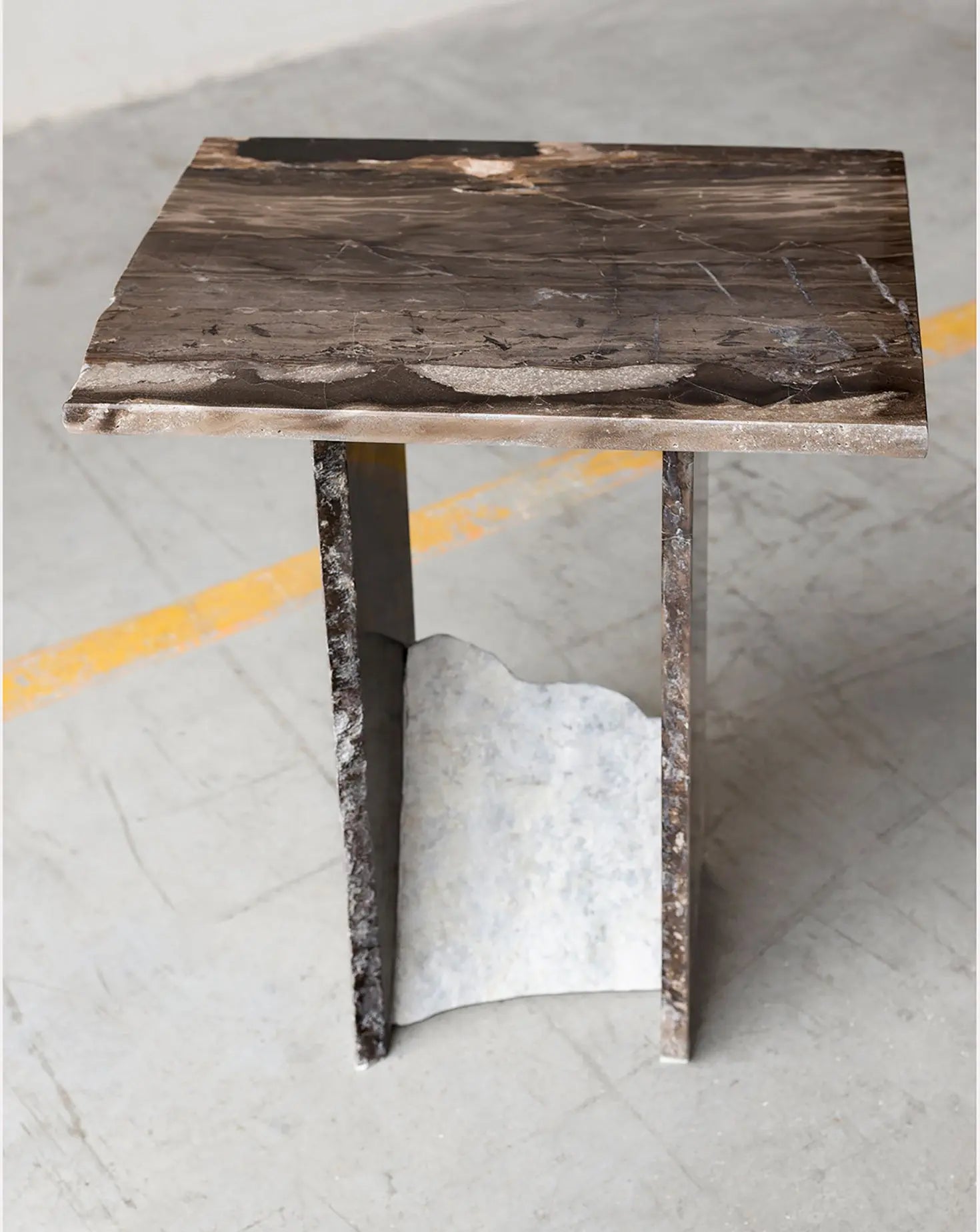 Frappuccino and Grey Marble Side Table Stone Stackers