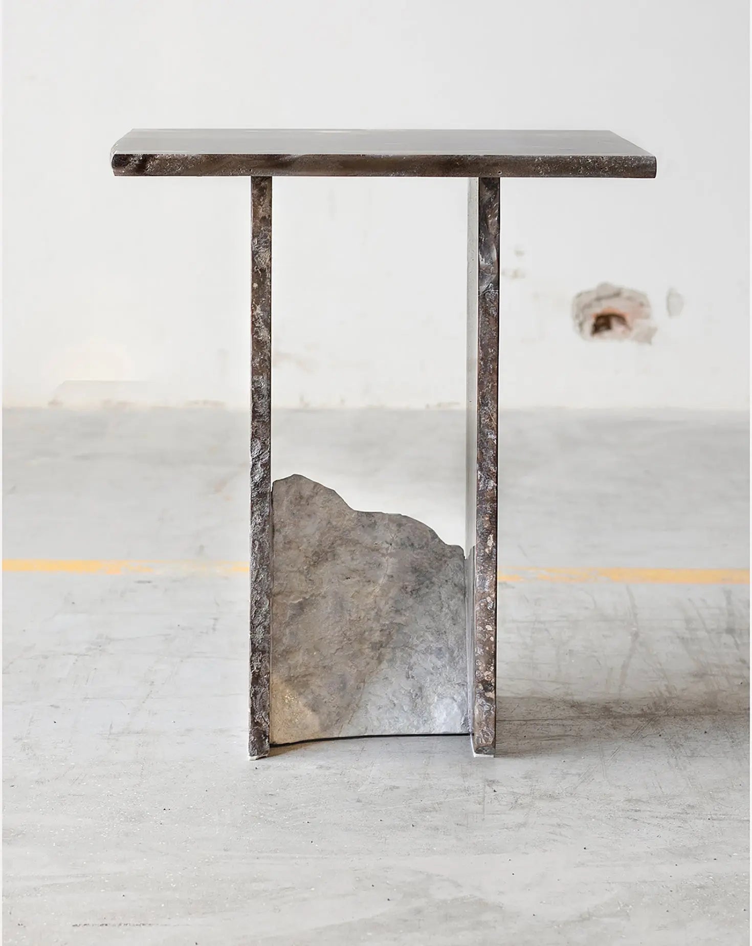 Frappuccino and Grey Marble Side Table Stone Stackers