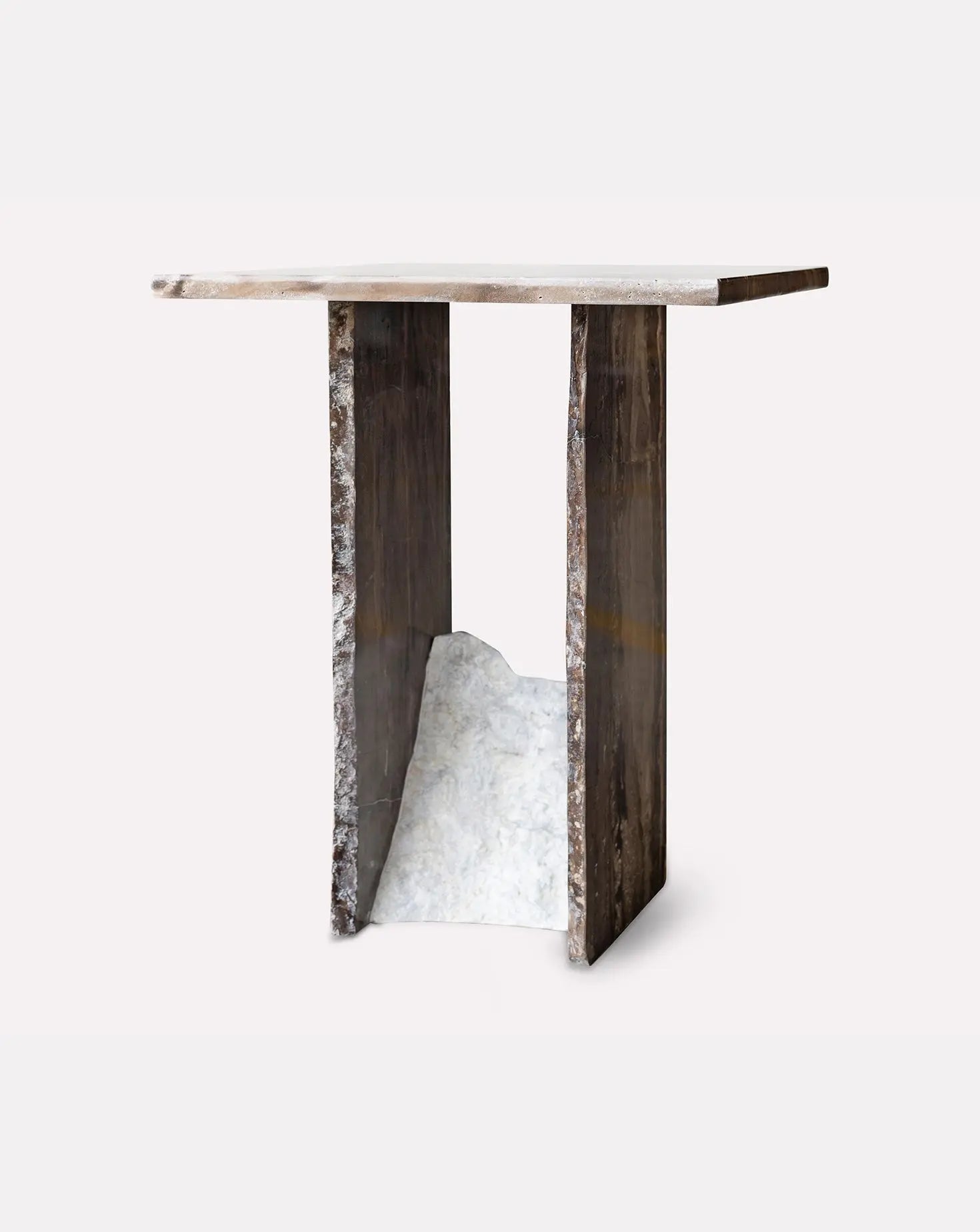 Frappuccino and Grey Marble Side Table Stone Stackers