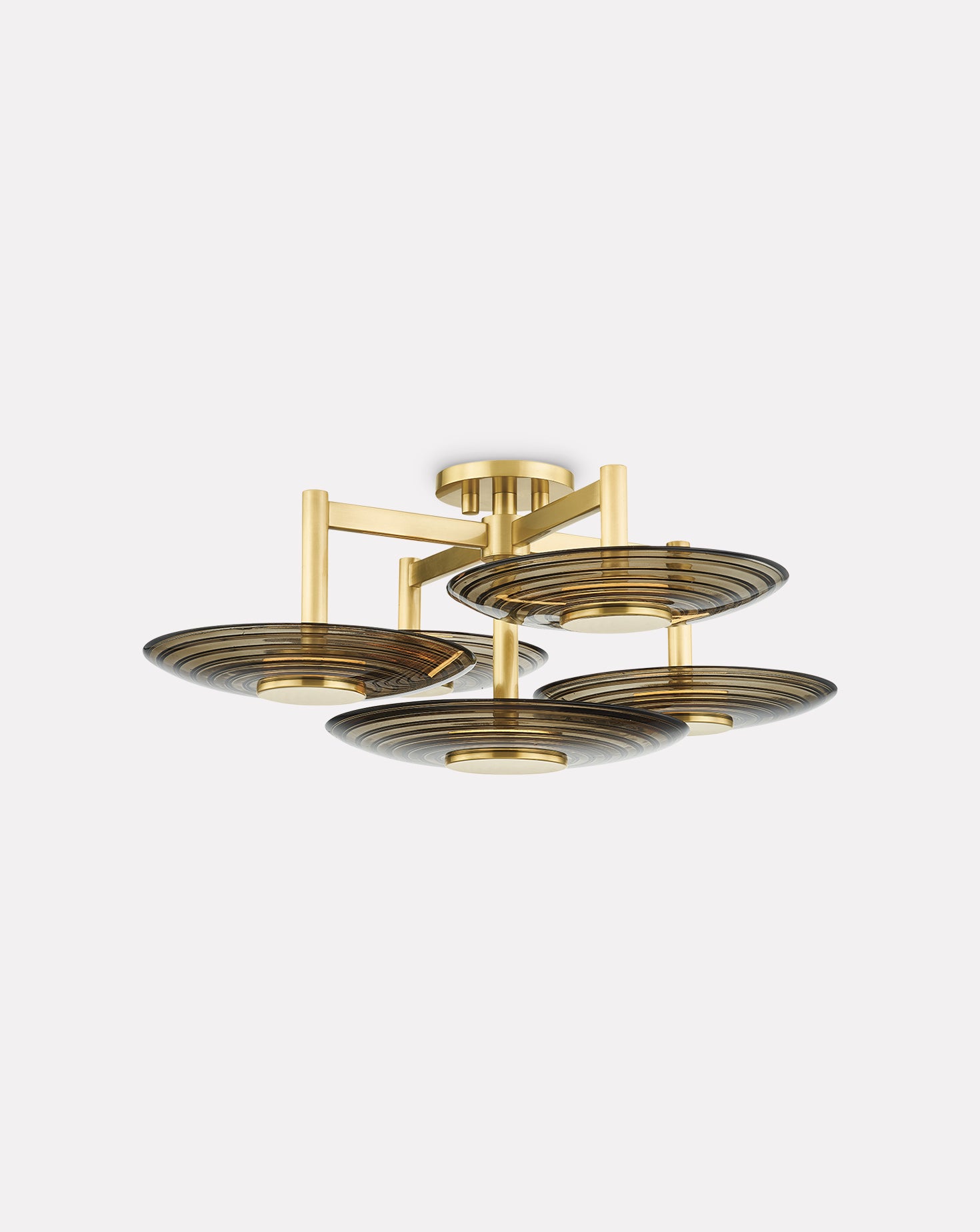 Griston Brass and Glass Flush Mount