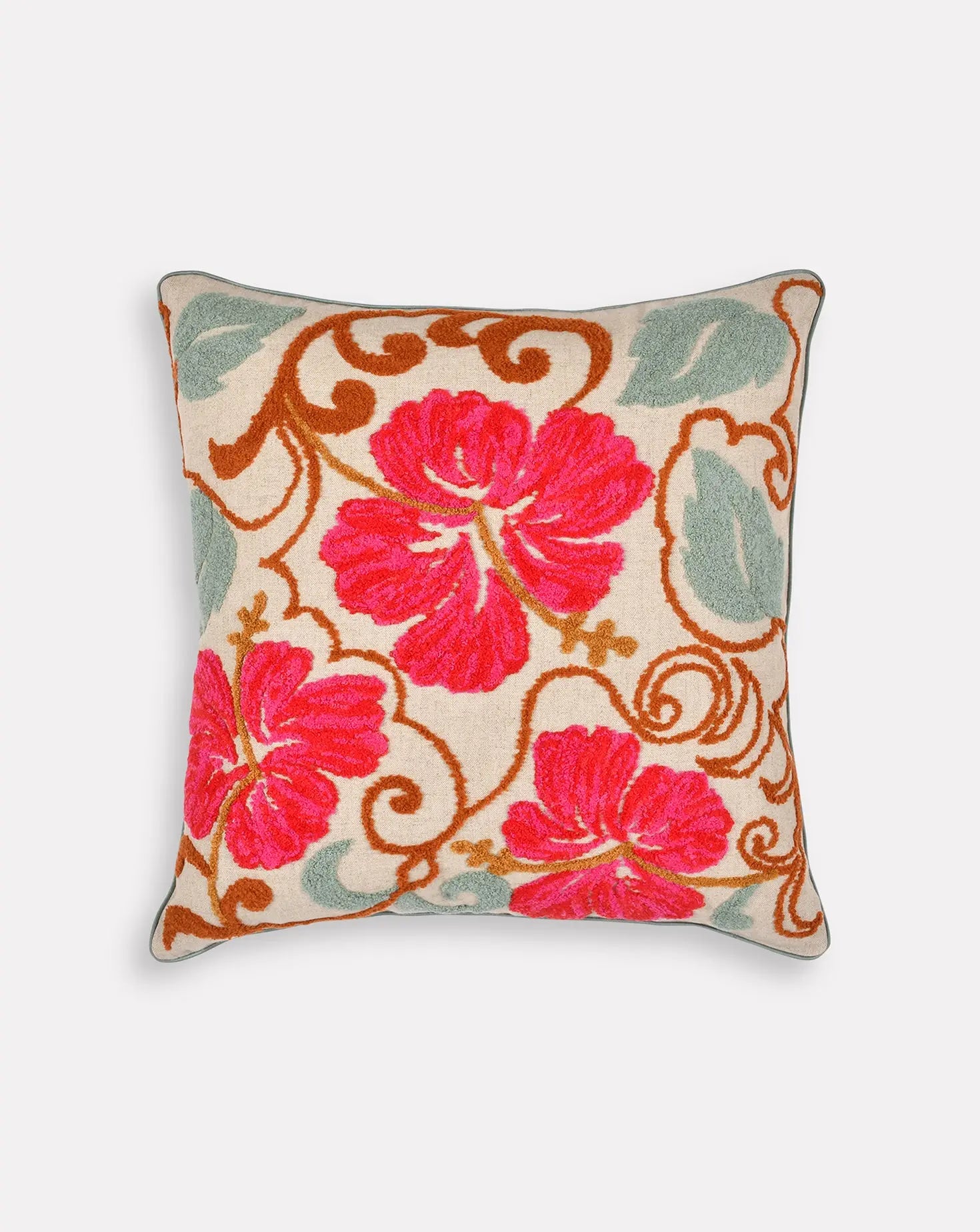 Hibiscus Cotton Cushion Janavi India