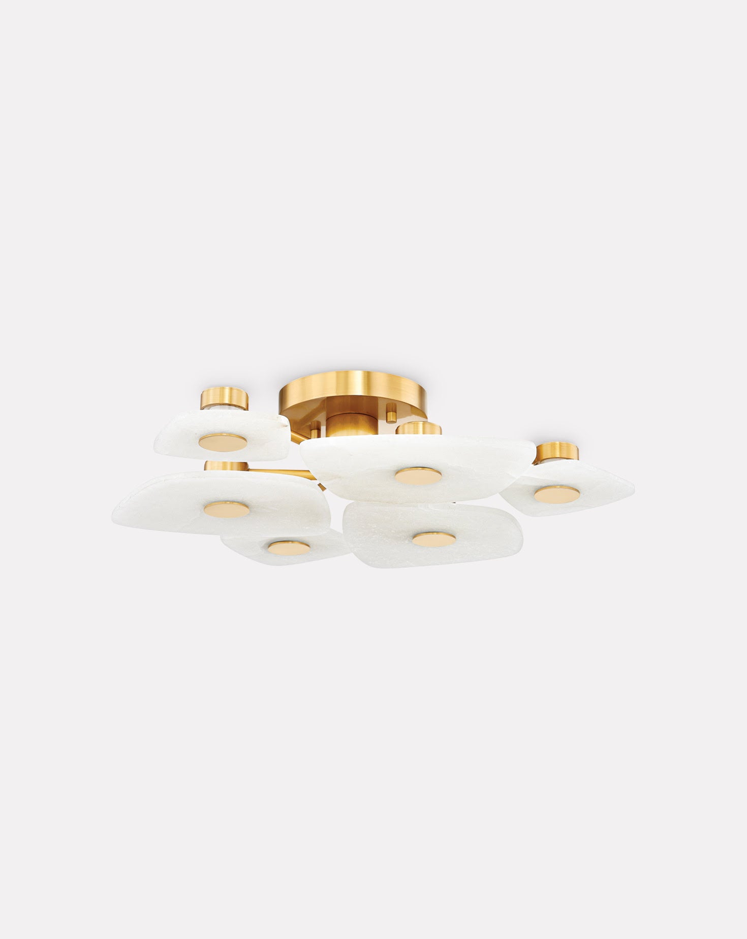 Holmdel Brassand Alabaster Flush Mount