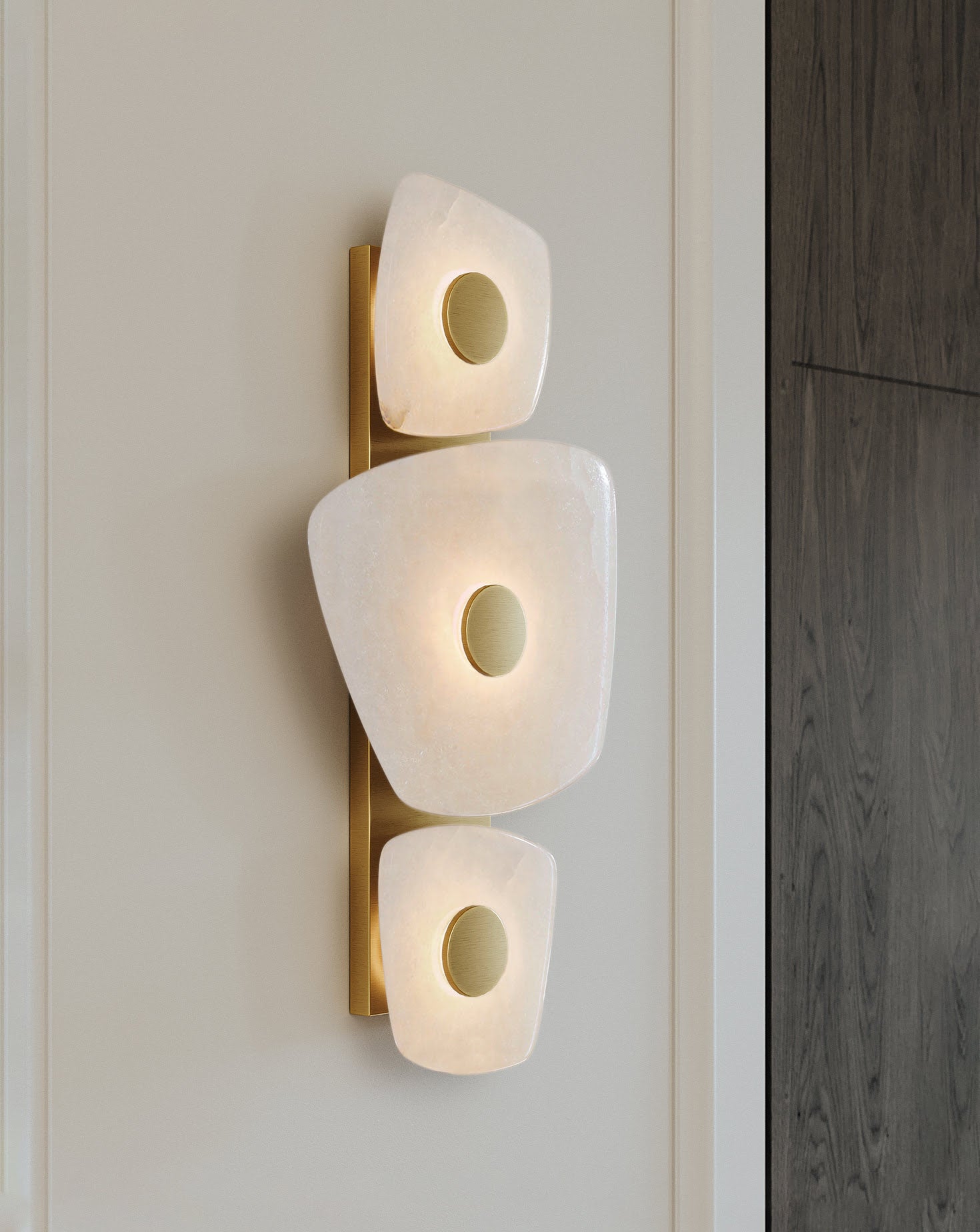 Holmdel Brass and Alabaster Wall Sconce