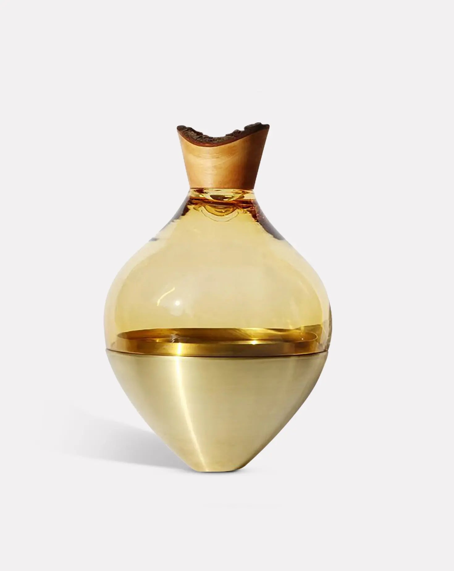 India 2 Amber Brass Vase Utopia & Utility