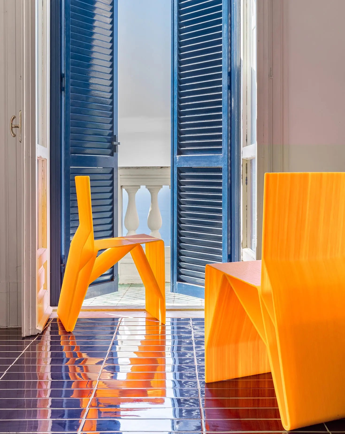 Ischia Orange Dining Chair Mediterranea Design