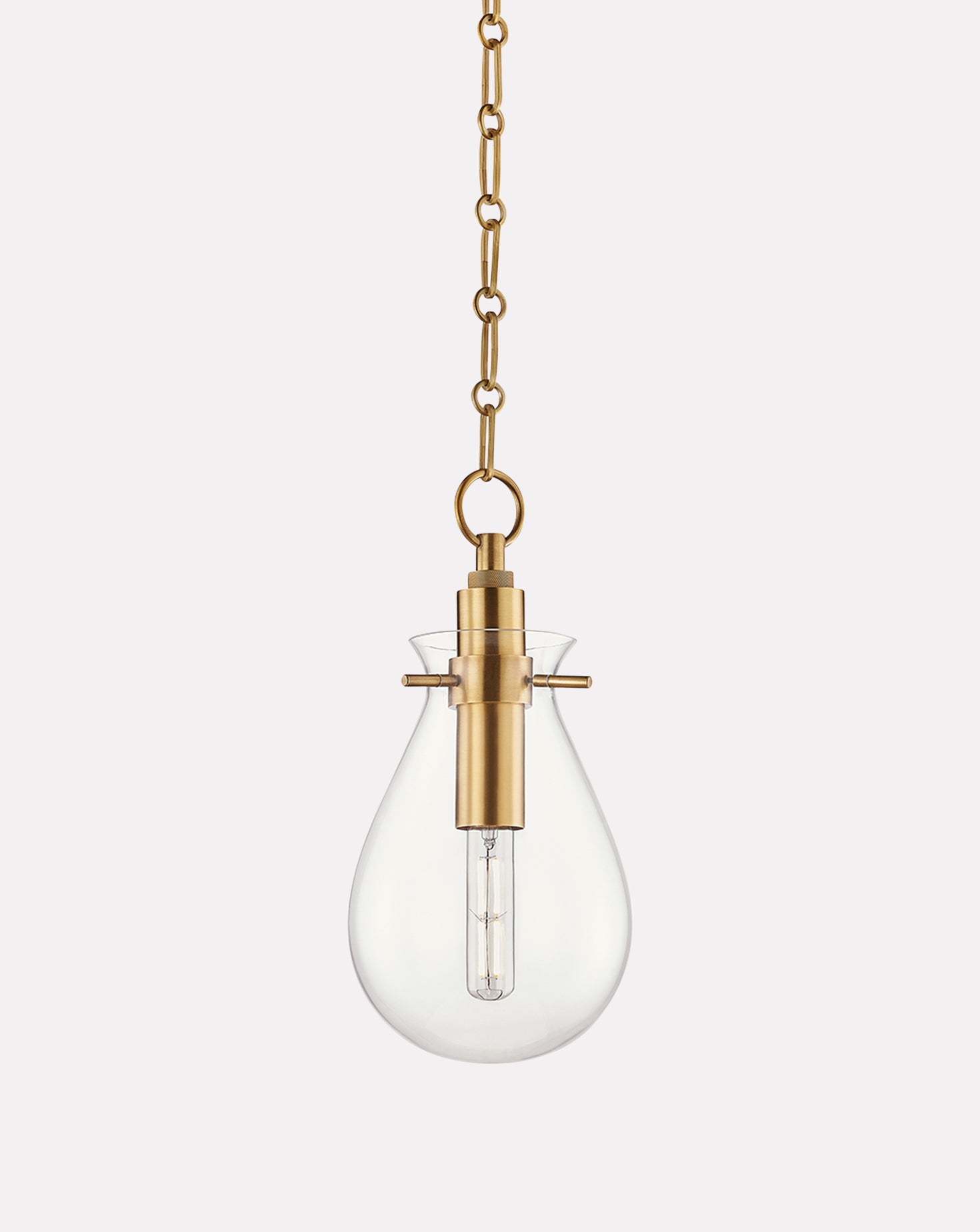 Ivy Brass and Glass Pendant