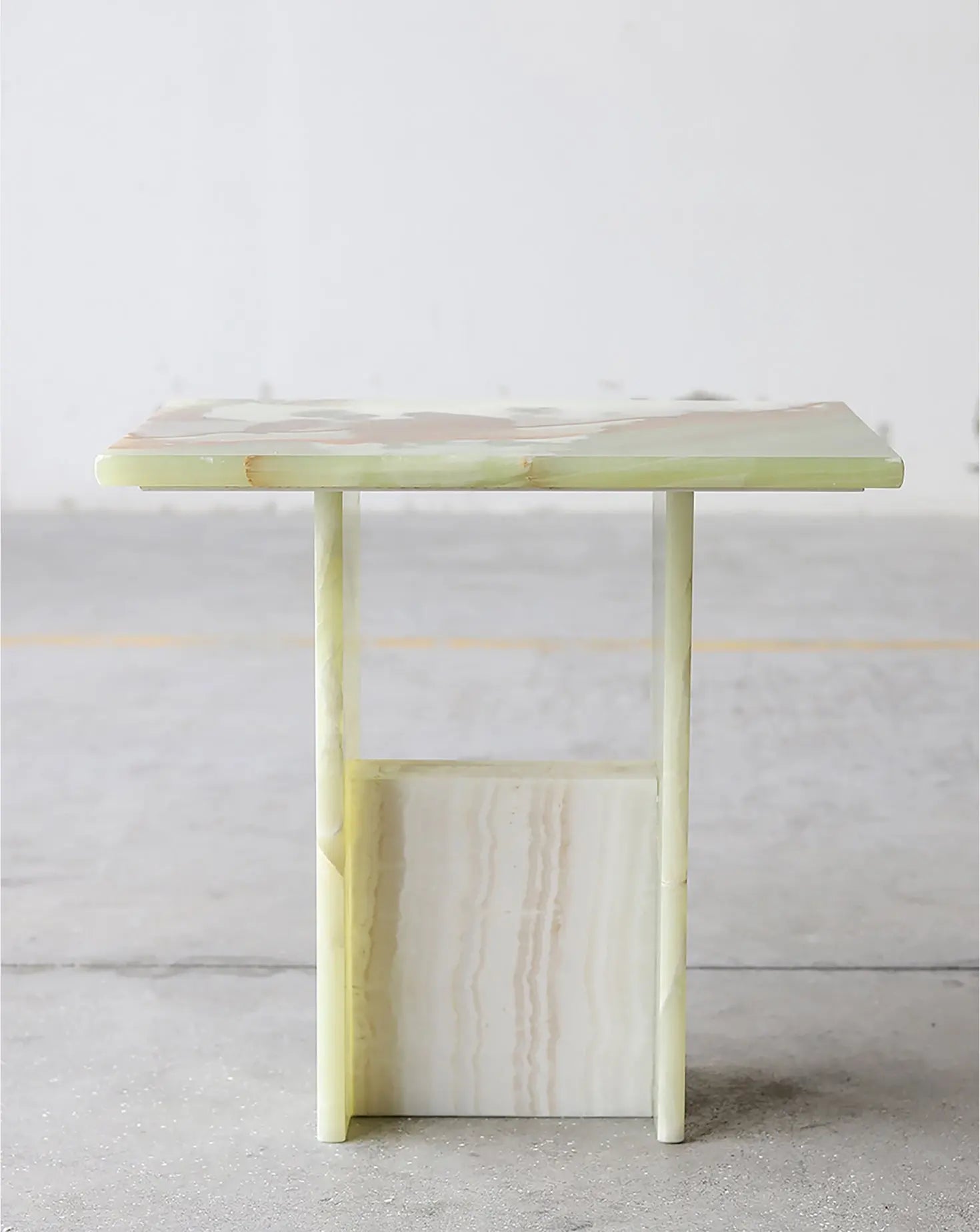 Jade Green Onyx Sculptural Side Table Stone Stackers