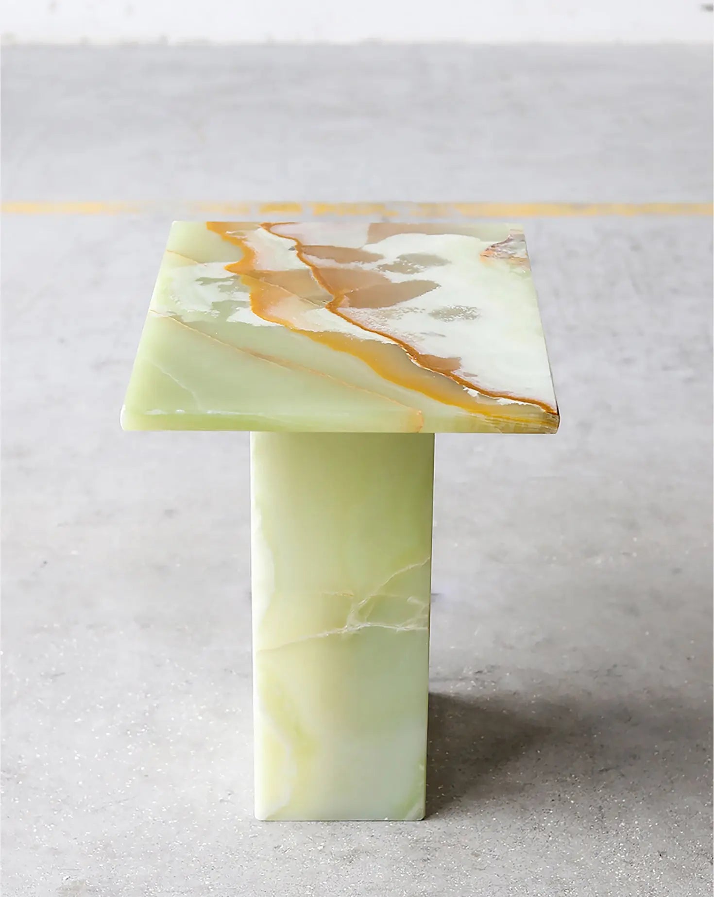 Jade Green Onyx Sculptural Side Table Stone Stackers