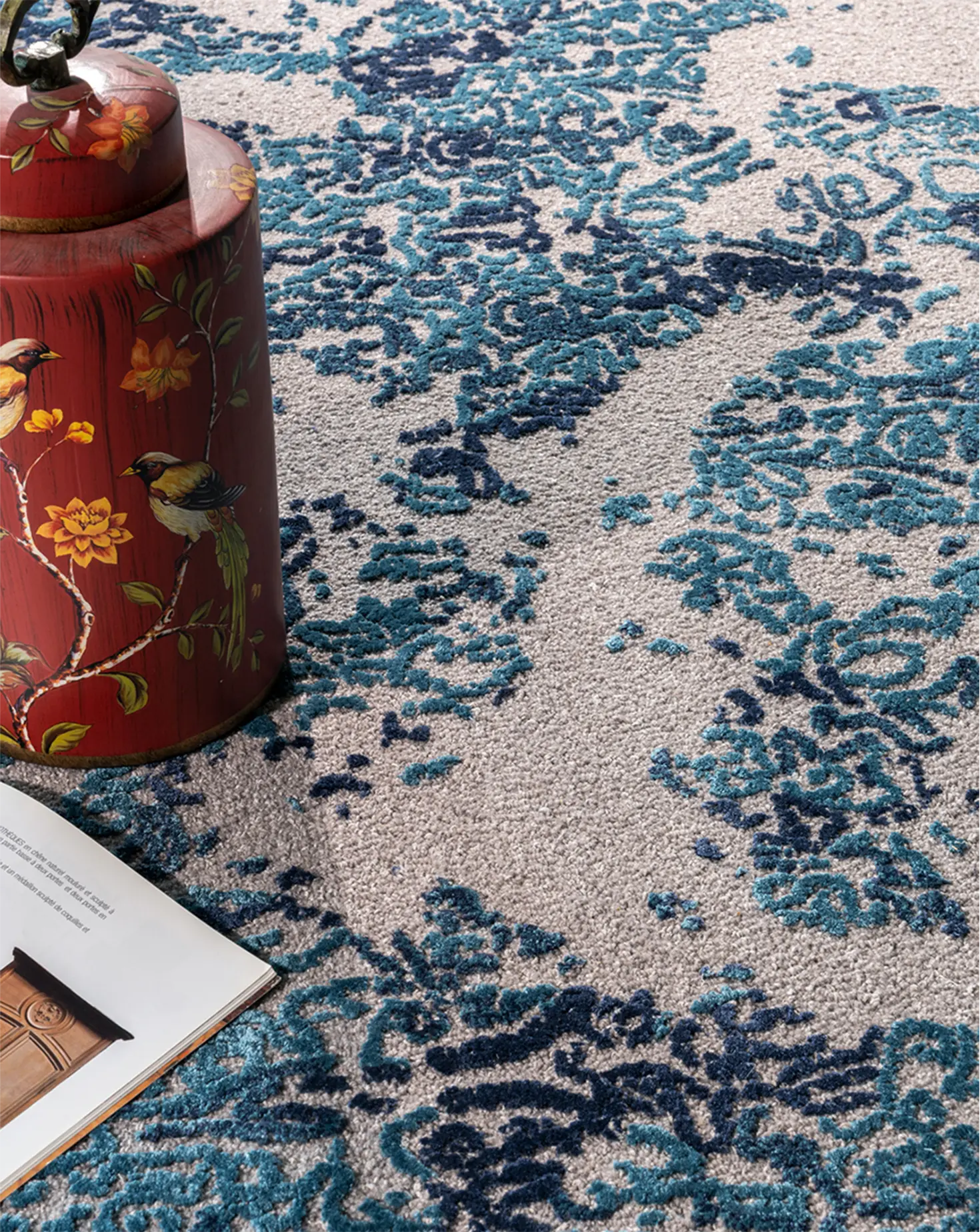 Lace Blue Round Rug Stepevi