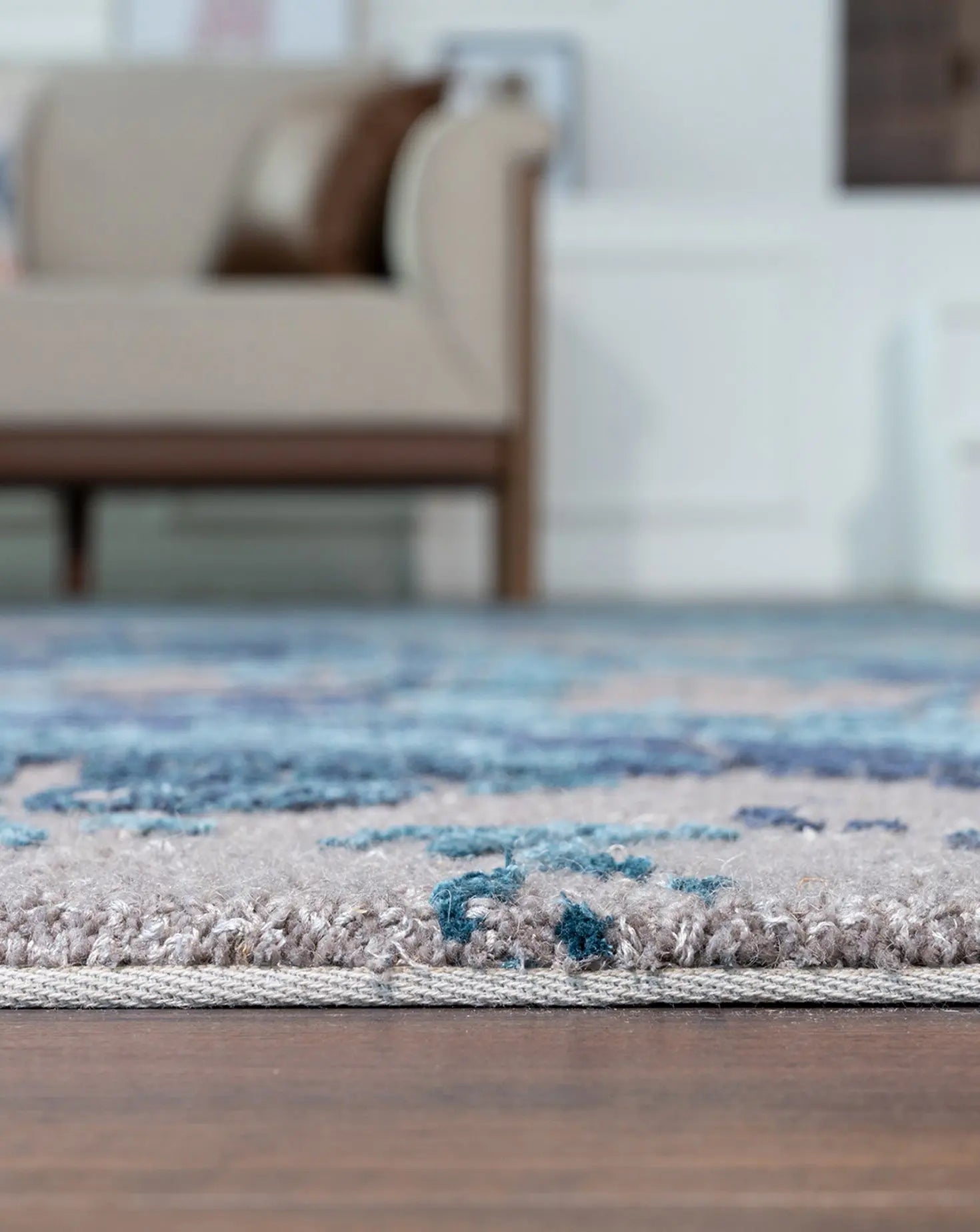 Lace Blue Round Rug Stepevi