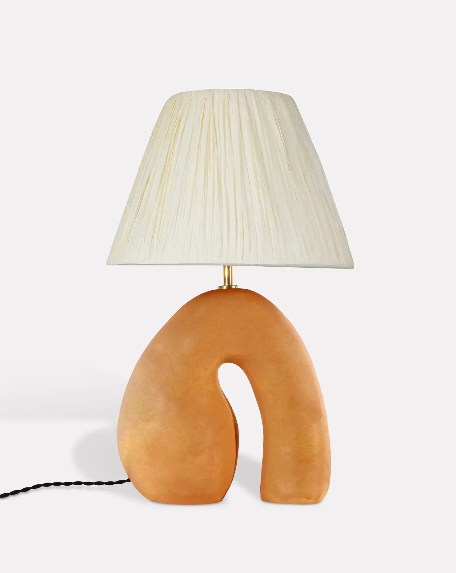 Large Opposee Terracotta and Ivory Table Lamp Hannah Simpson Studio