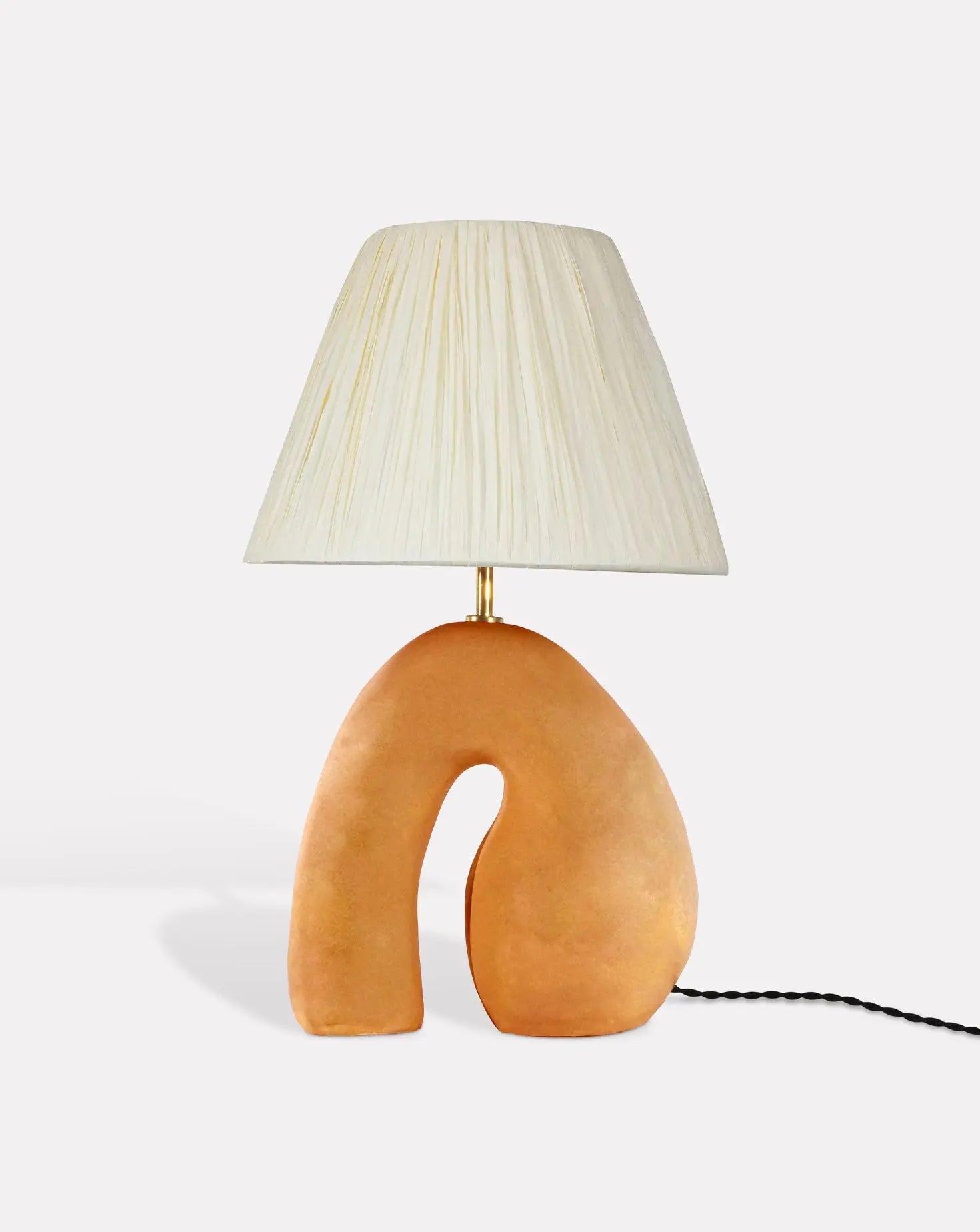 Large Opposee Terracotta and Ivory Table Lamp Hannah Simpson Studio