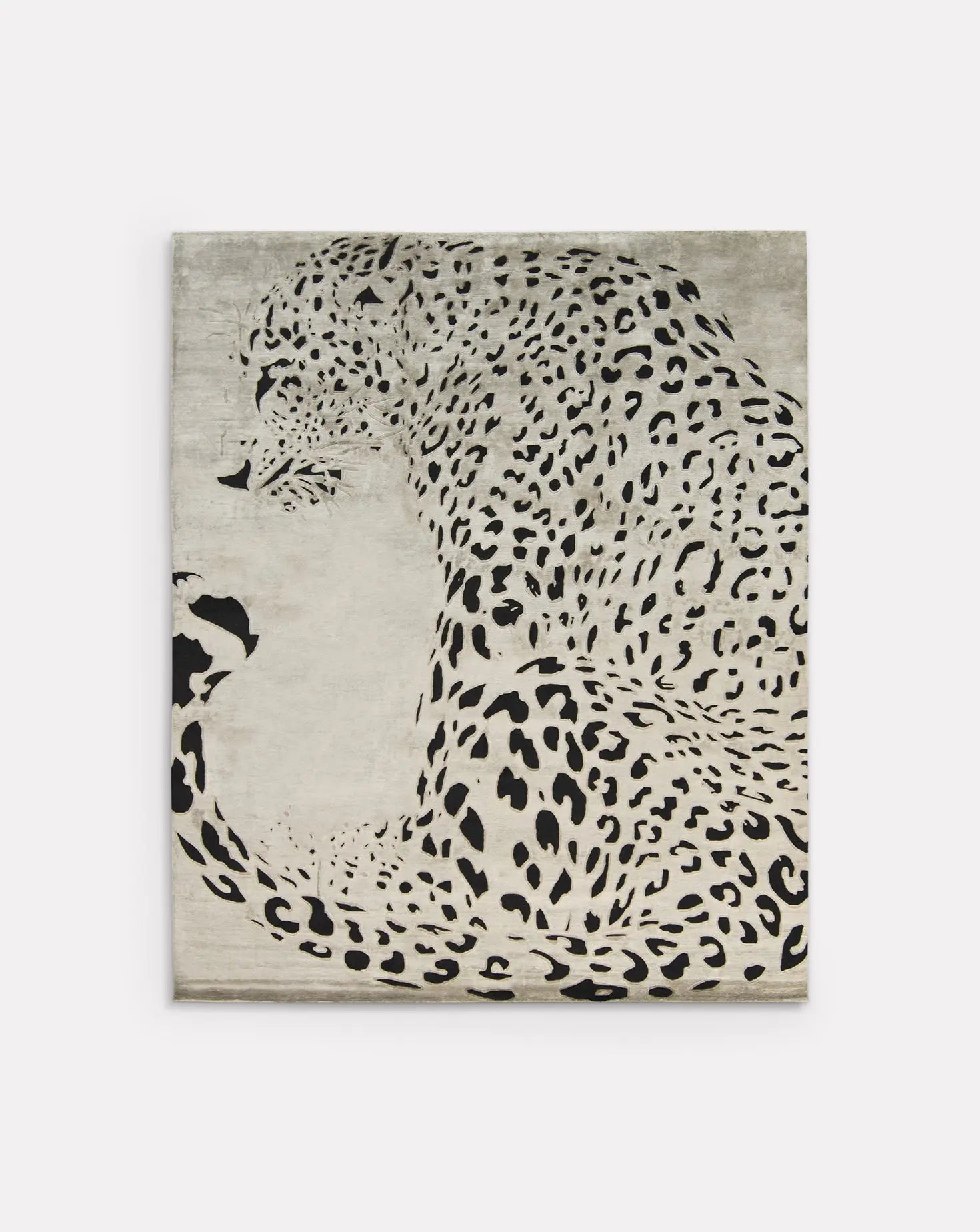 Leopard Silk and Wool Rug Sahrai Milano