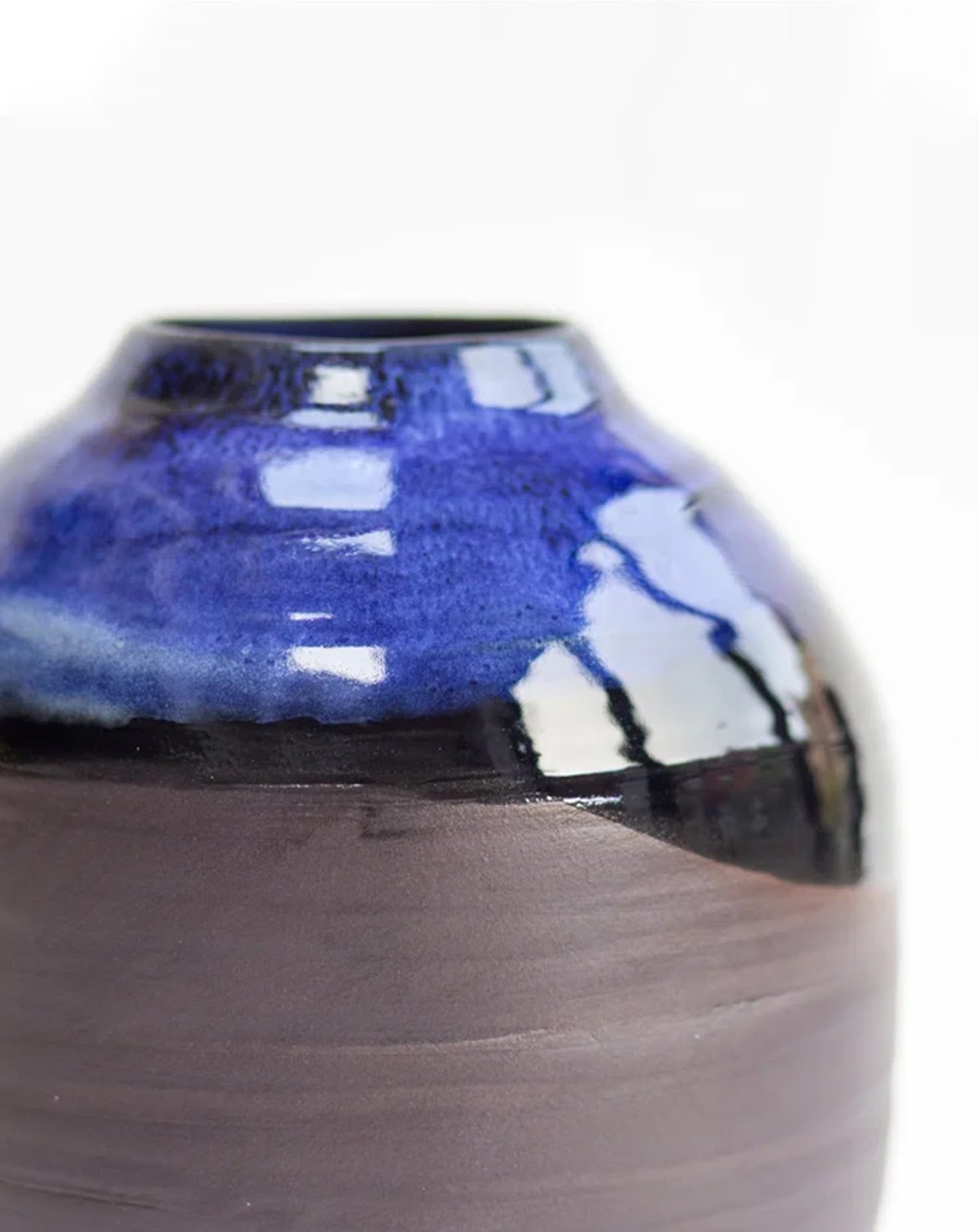 Cobal Blue Onyx Porcelain Moon Jar