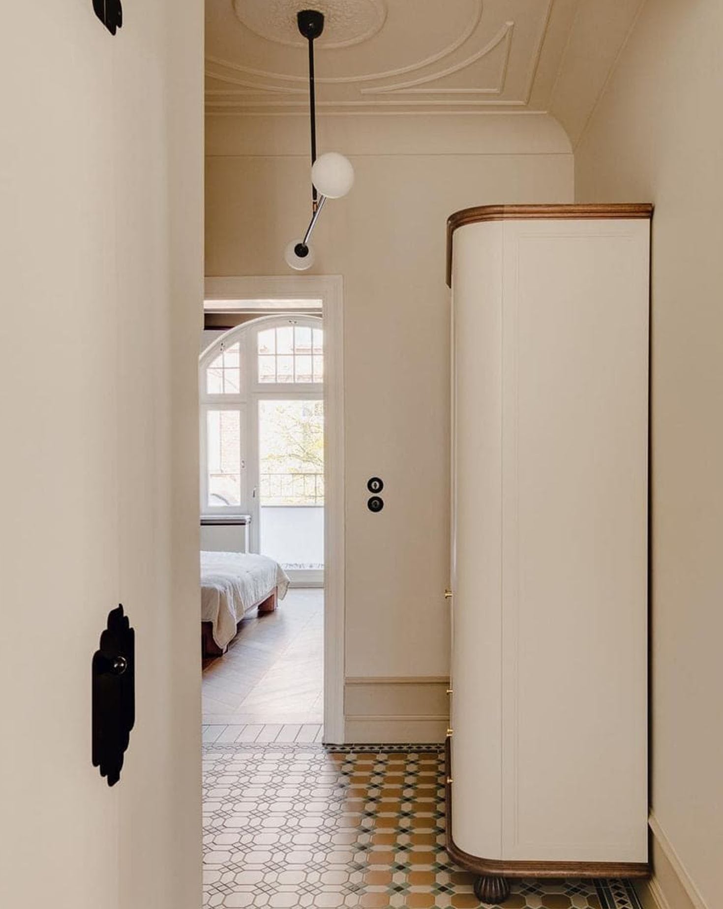 Two Spheres Metal and Glass Pendant