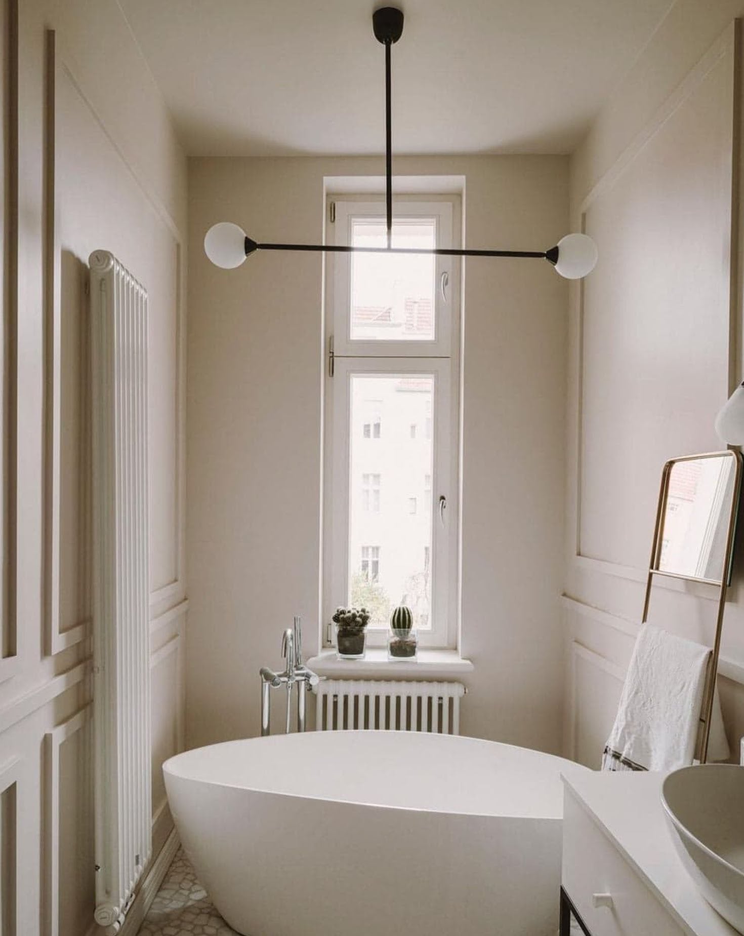 Two Spheres Metal and Glass Pendant