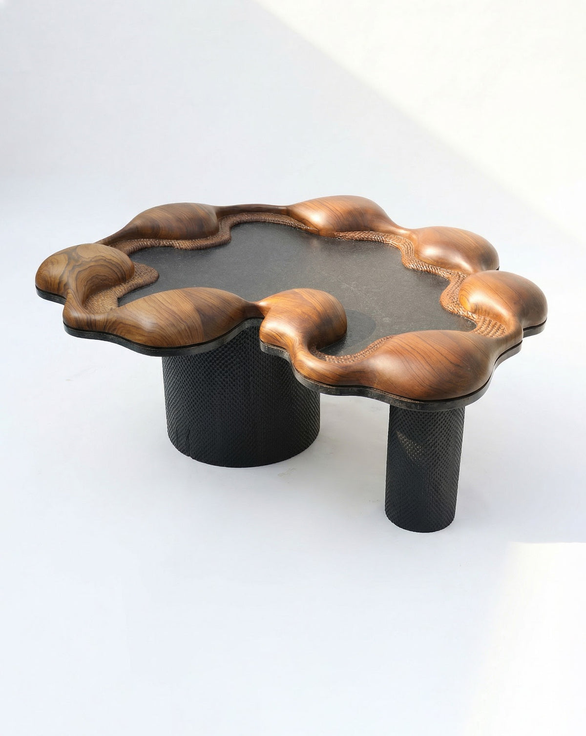 Low accent table measuring 107 cm wide, 94 cm deep and 53 cm high
