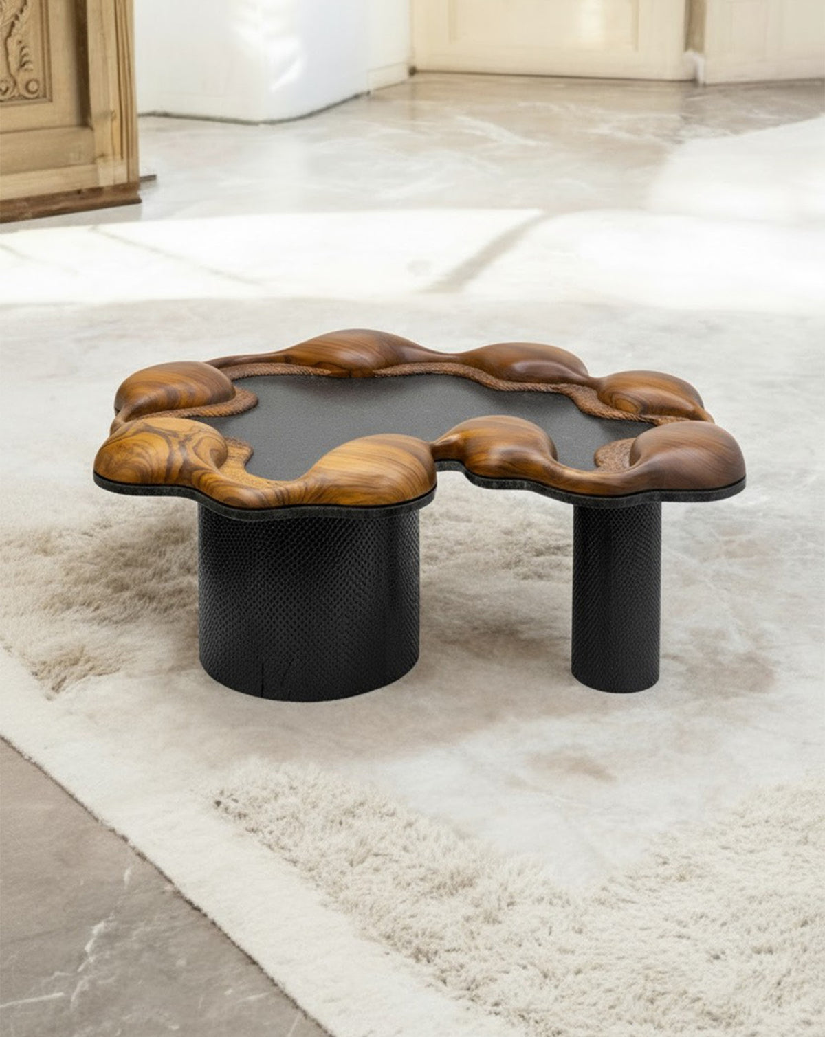 Made-to-order coffee table crafted in Vadodara, India, with a twelve week lead time