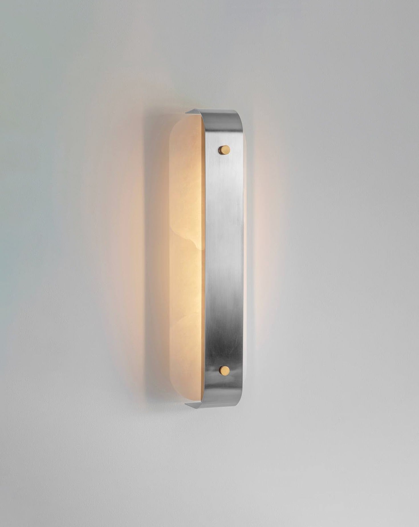 Arc Band Satin Nickel and Alasbater Wall Light