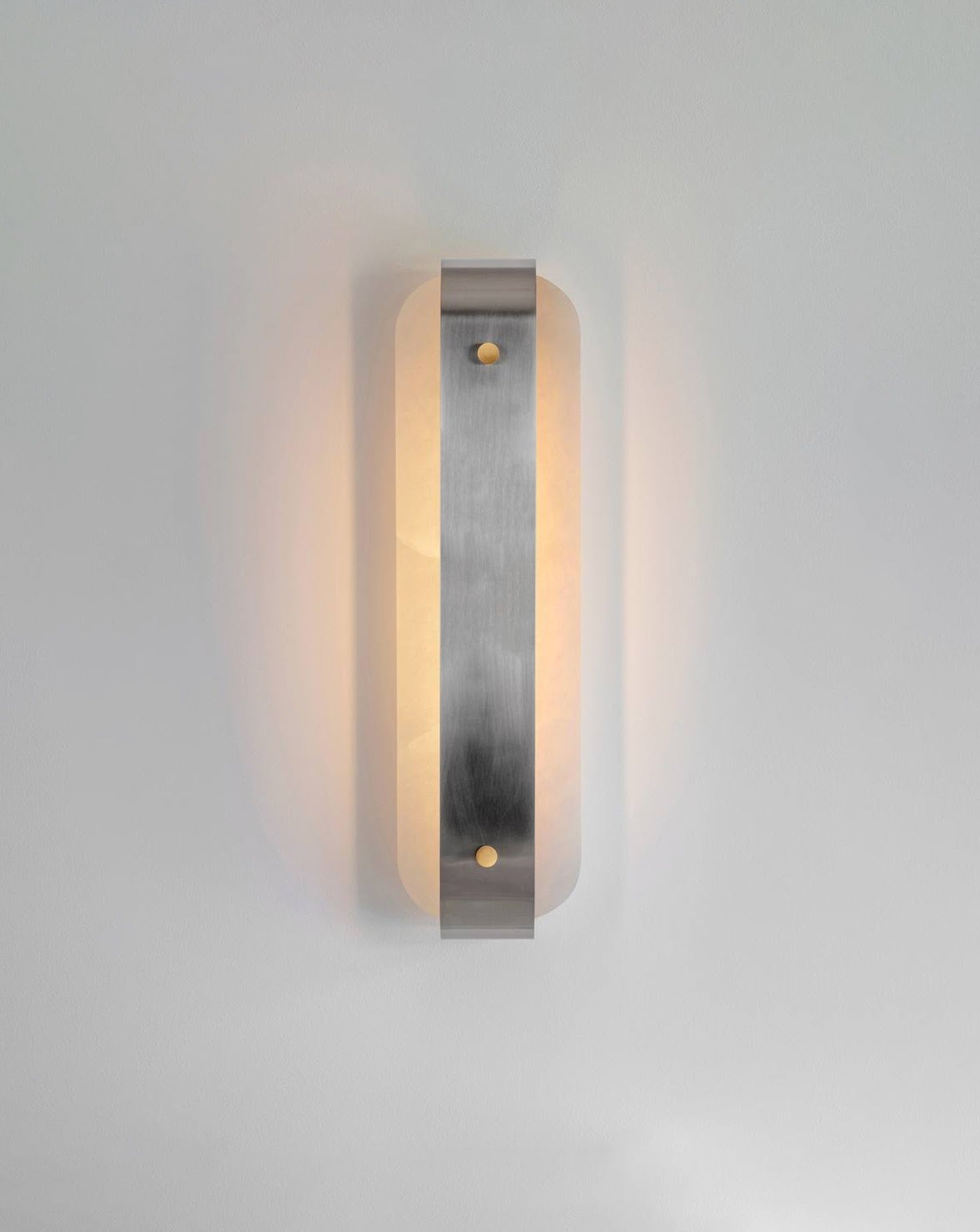 Arc Band Satin Nickel and Alasbater Wall Light