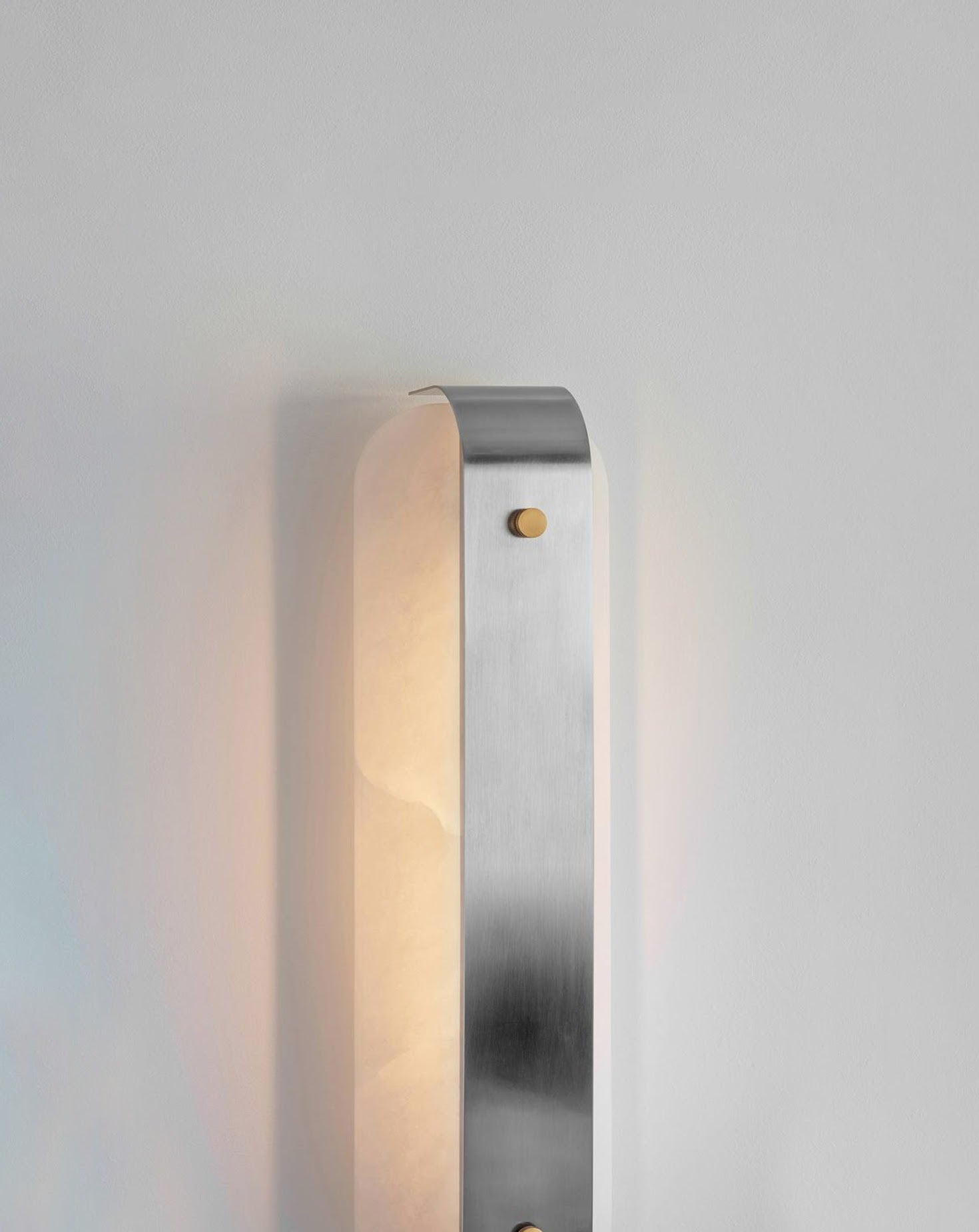 Arc Band Satin Nickel and Alasbater Wall Light