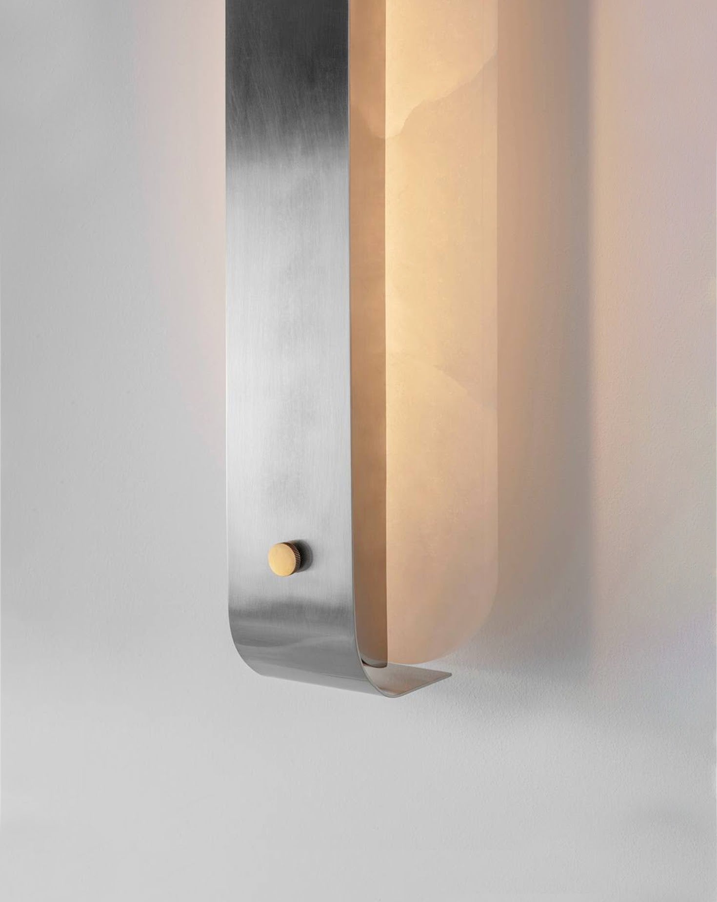 Arc Band Satin Nickel and Alasbater Wall Light