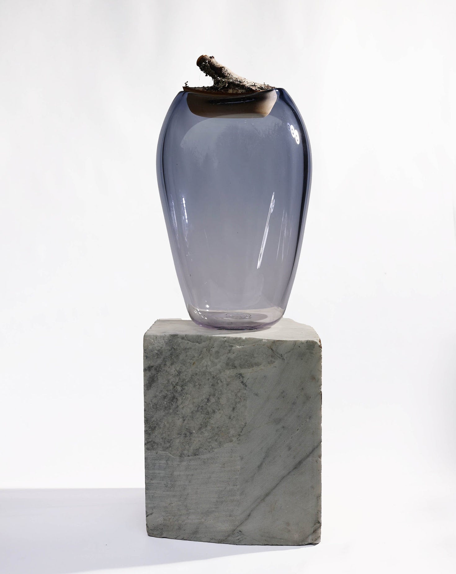 BRANCH Steal Blue Large  Sculptural Vessel