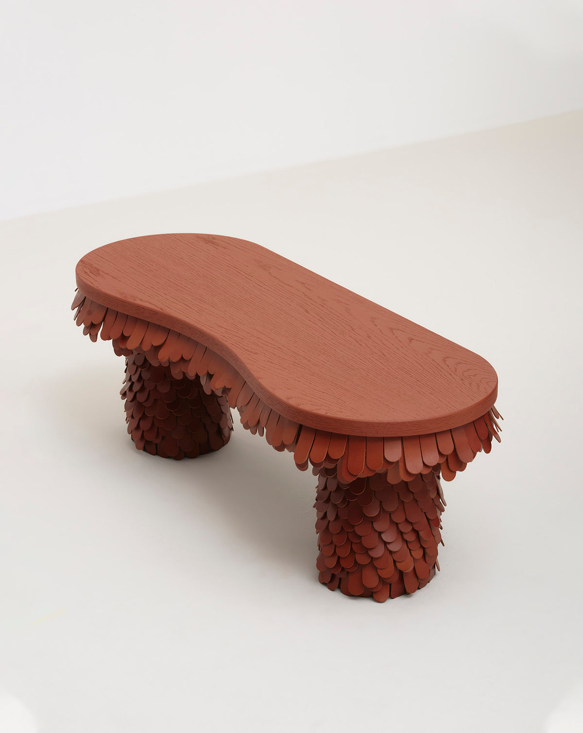 Betsy Wood and Leather Bench