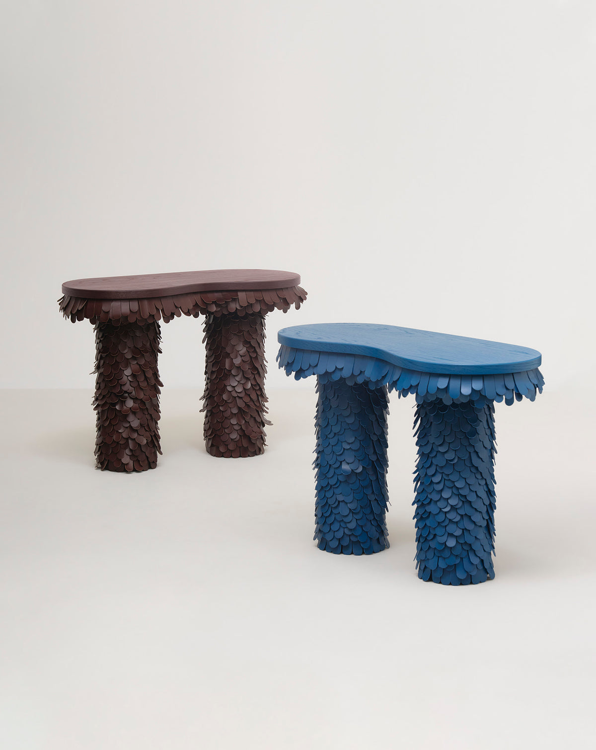 Betsy Wood and Leather Console Table