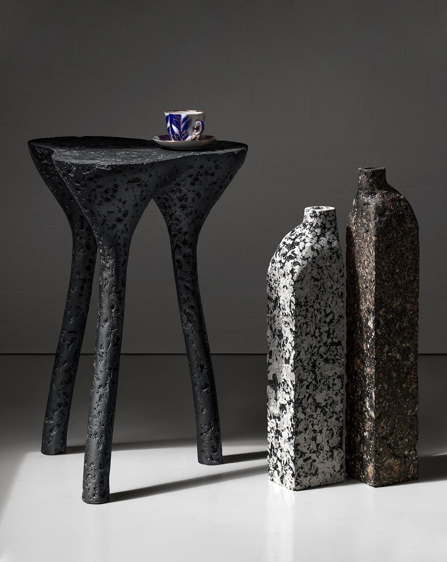 Block Sculptural Black Vase