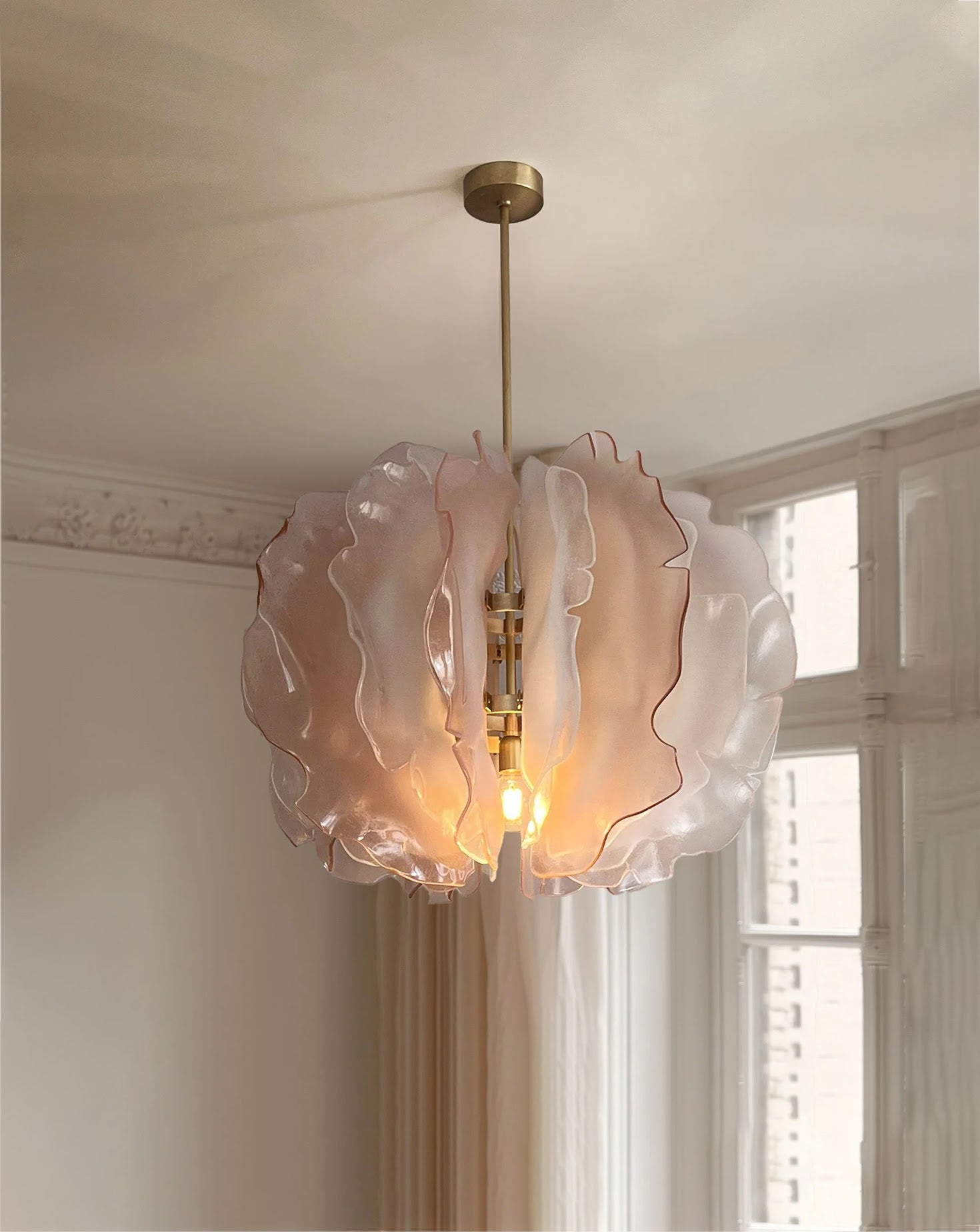 Bloom Pink Glass Petals Pendant