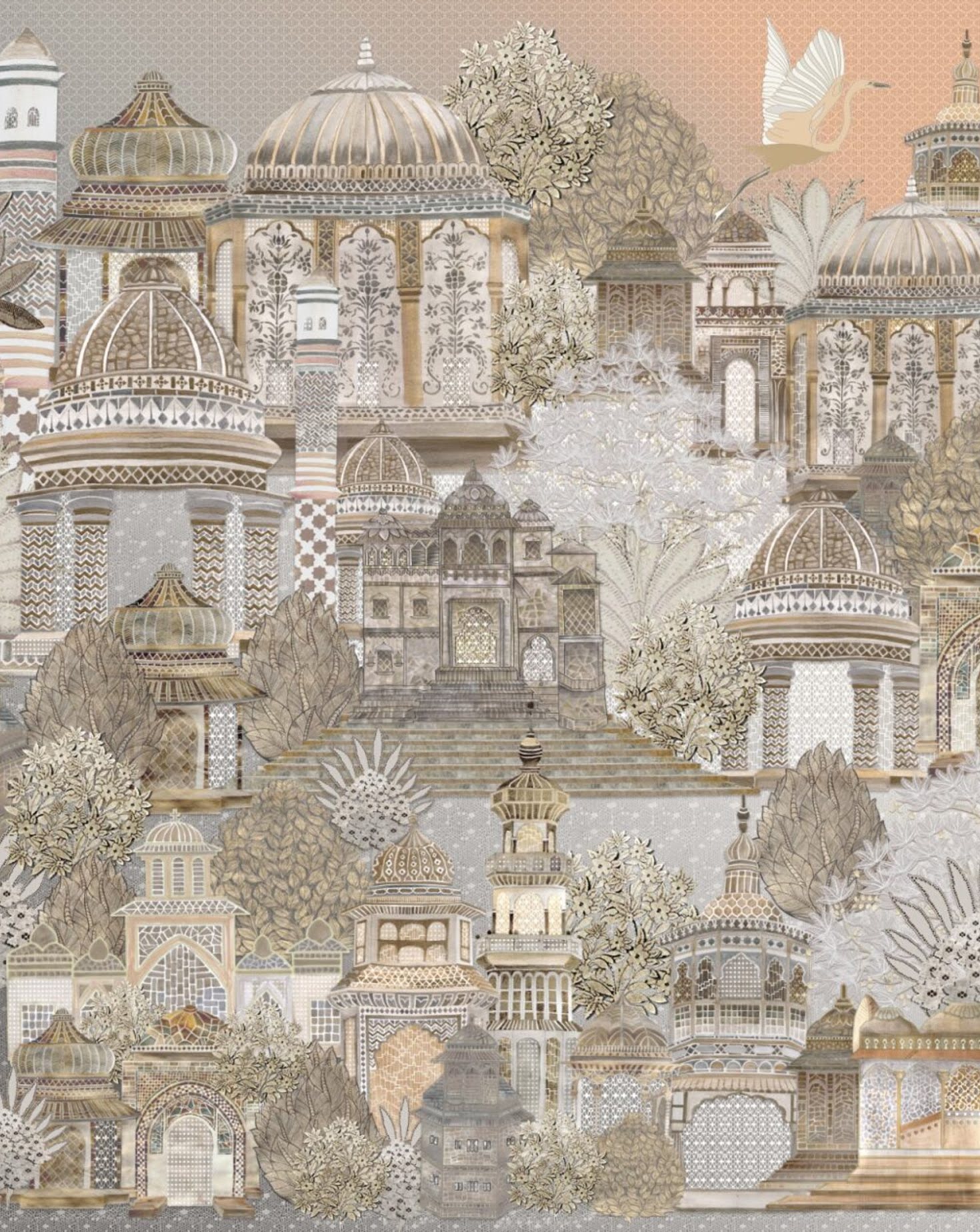 Cityscape Hand Embroidered Tapestry