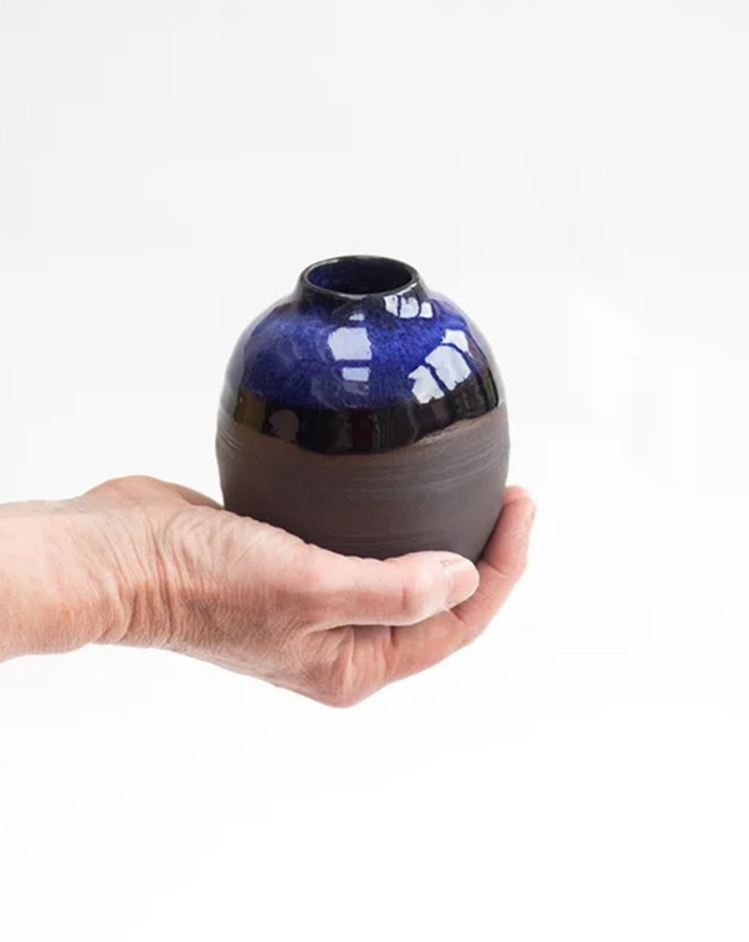 Cobal Blue Onyx Porcelain Moon Jar