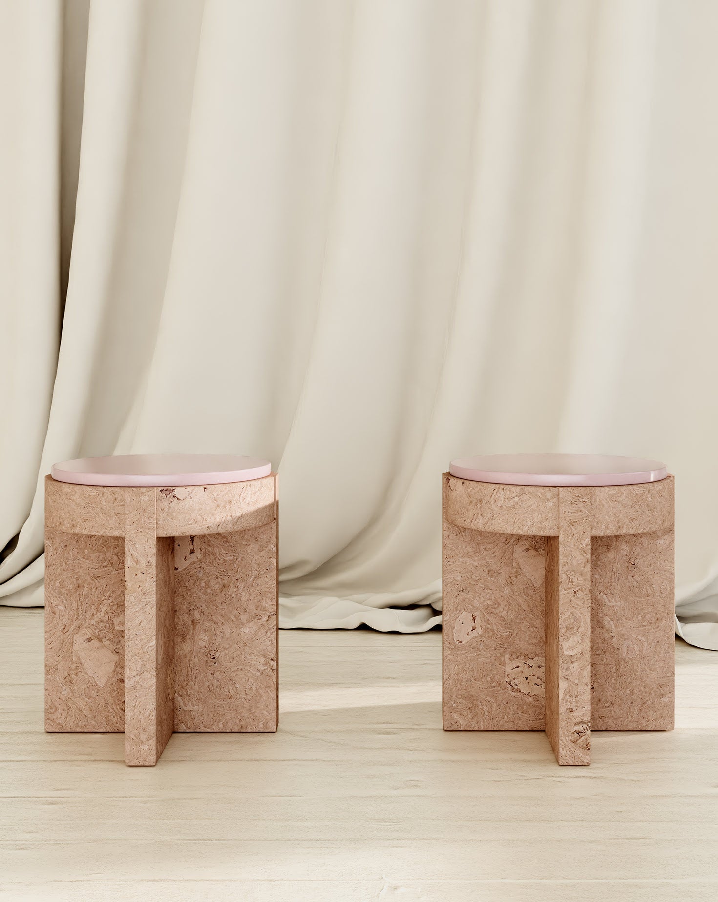 Cork and Ceramic Bedside Table