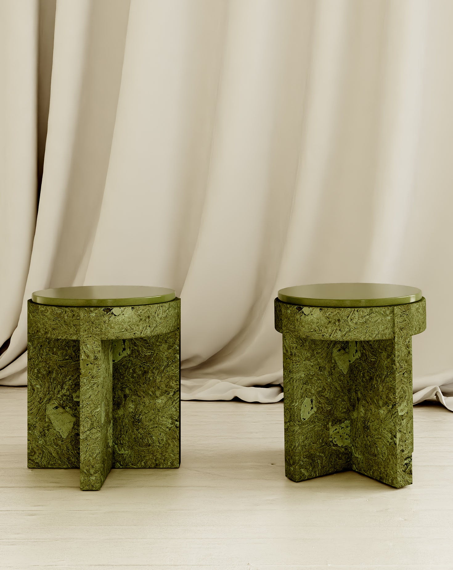 Cork and Ceramic Bedside Table