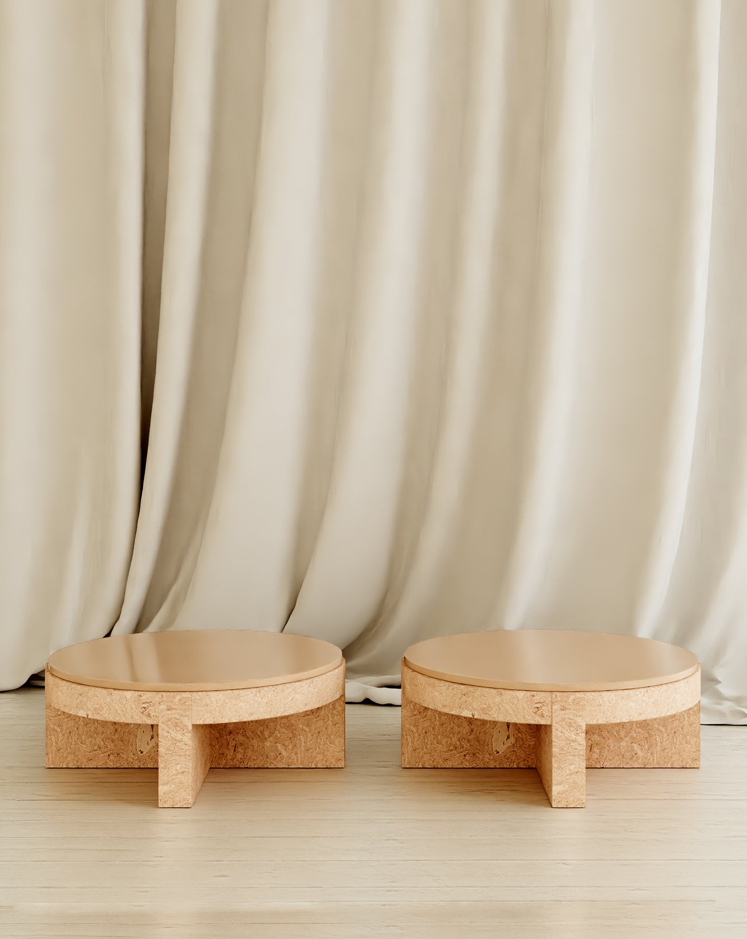 Cork and Ceramic Coffee Table