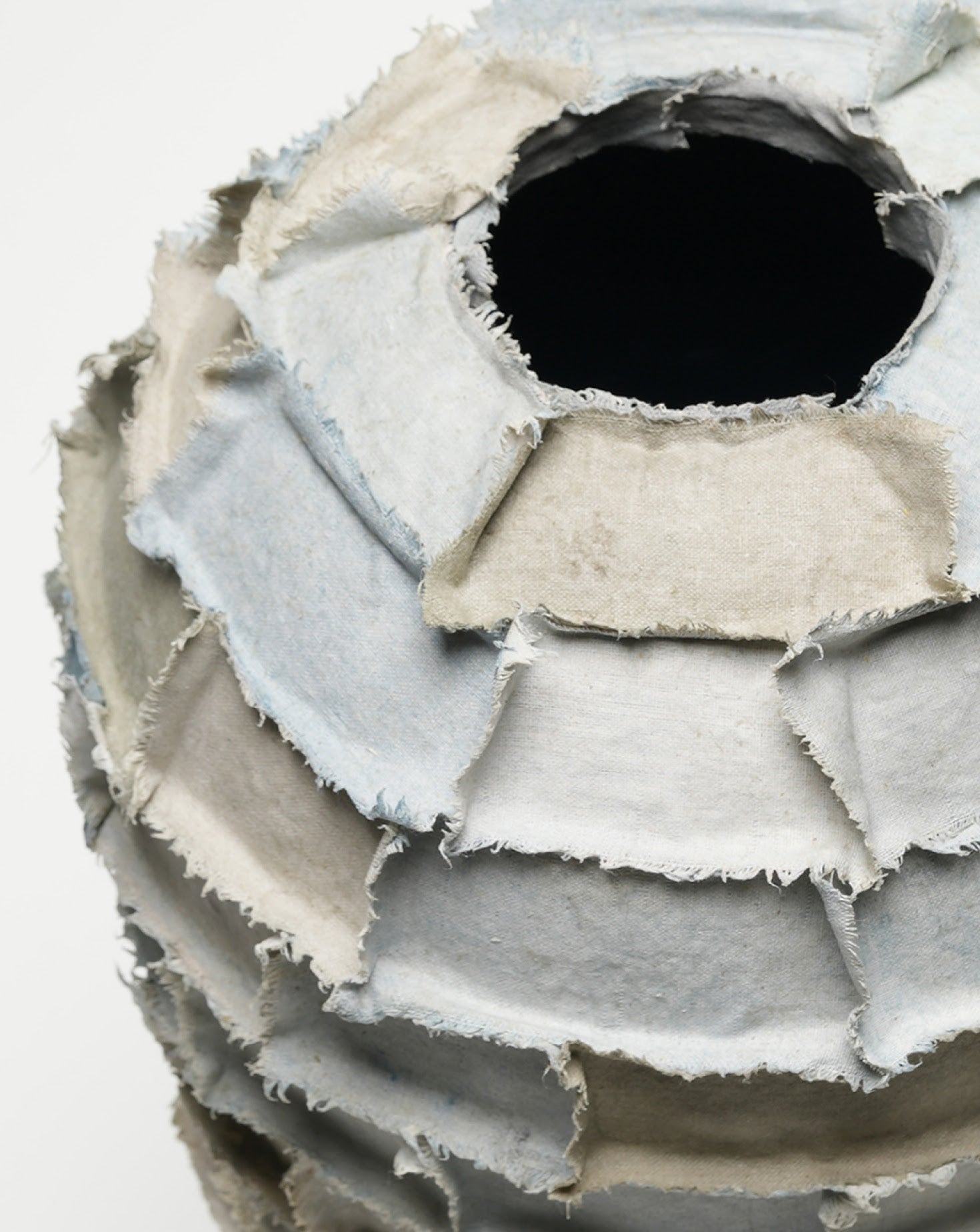Fabric on Papier-mâché Vase 02