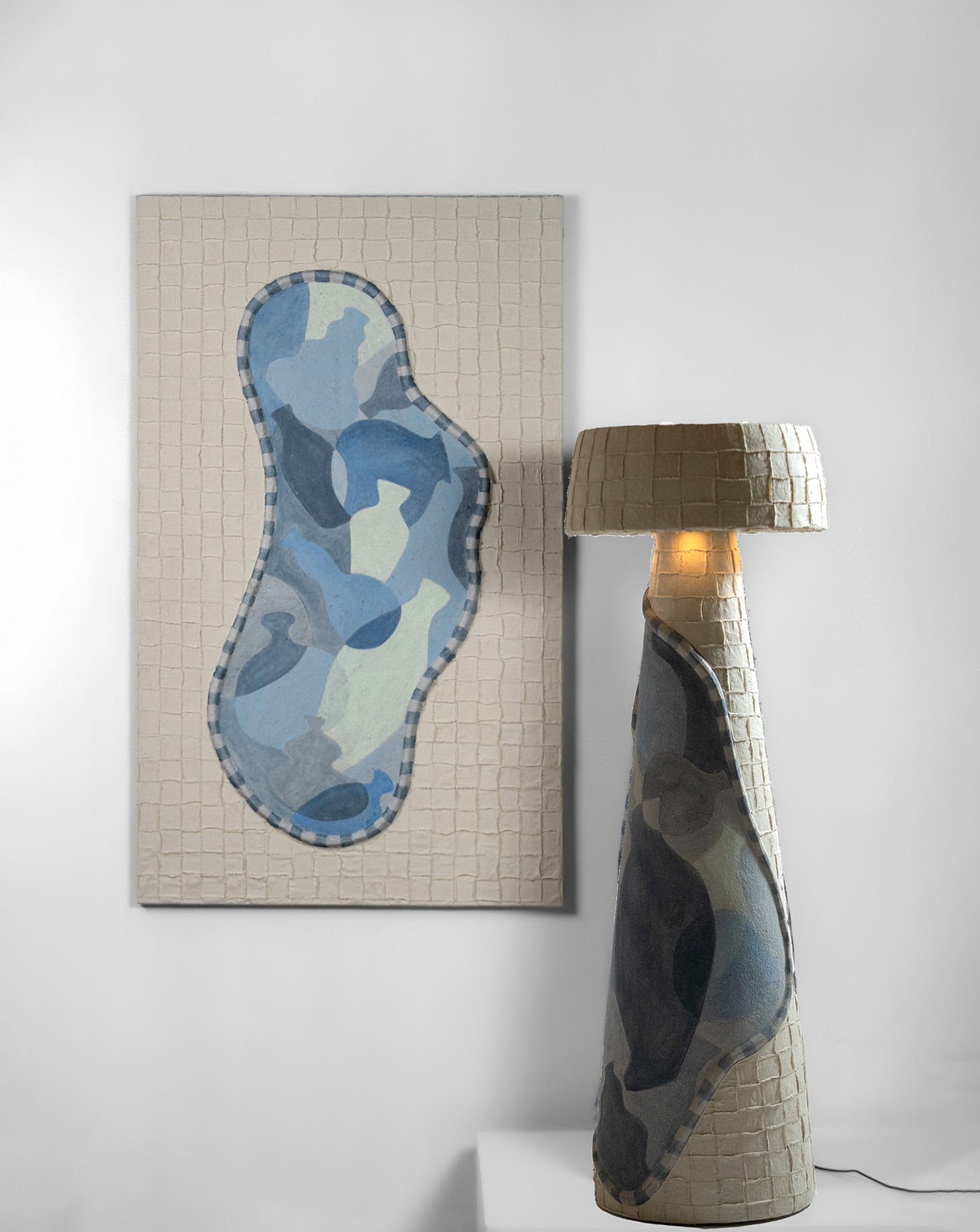 Fabric on Papier-mâché Wall Art 02