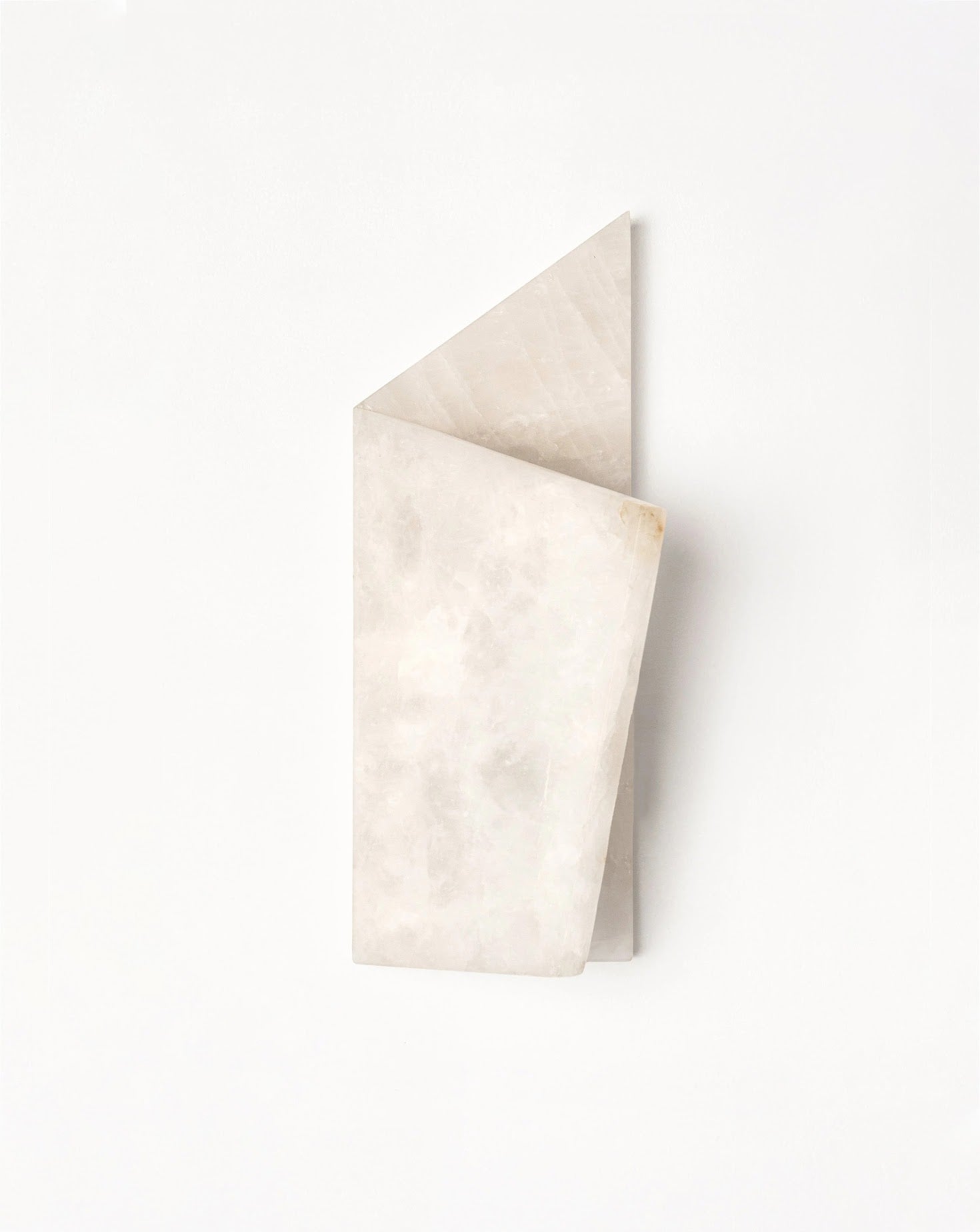 Folded Brushed Brass and Marble Wall Light