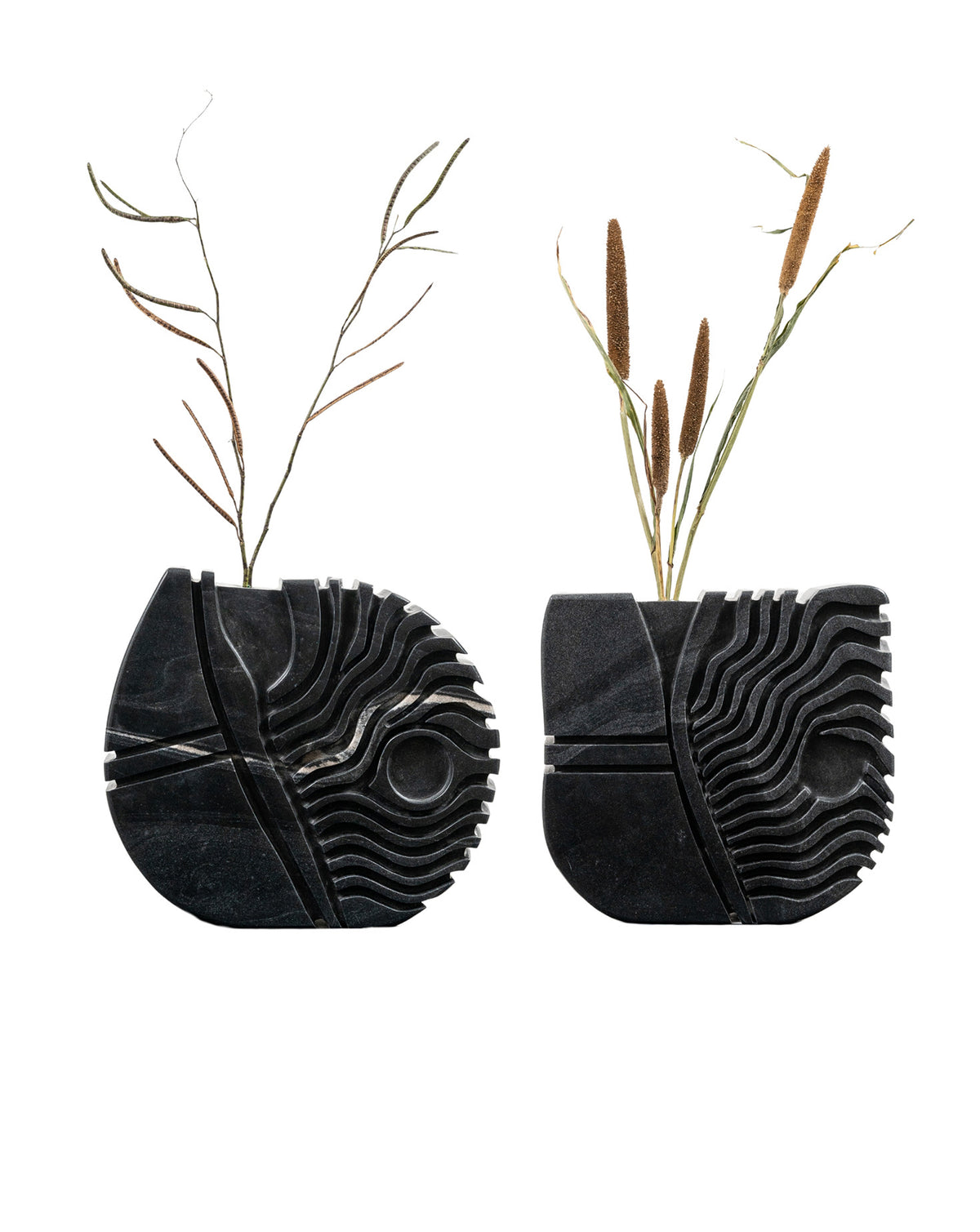 IDA 01 Black Marble Sculptural Vase