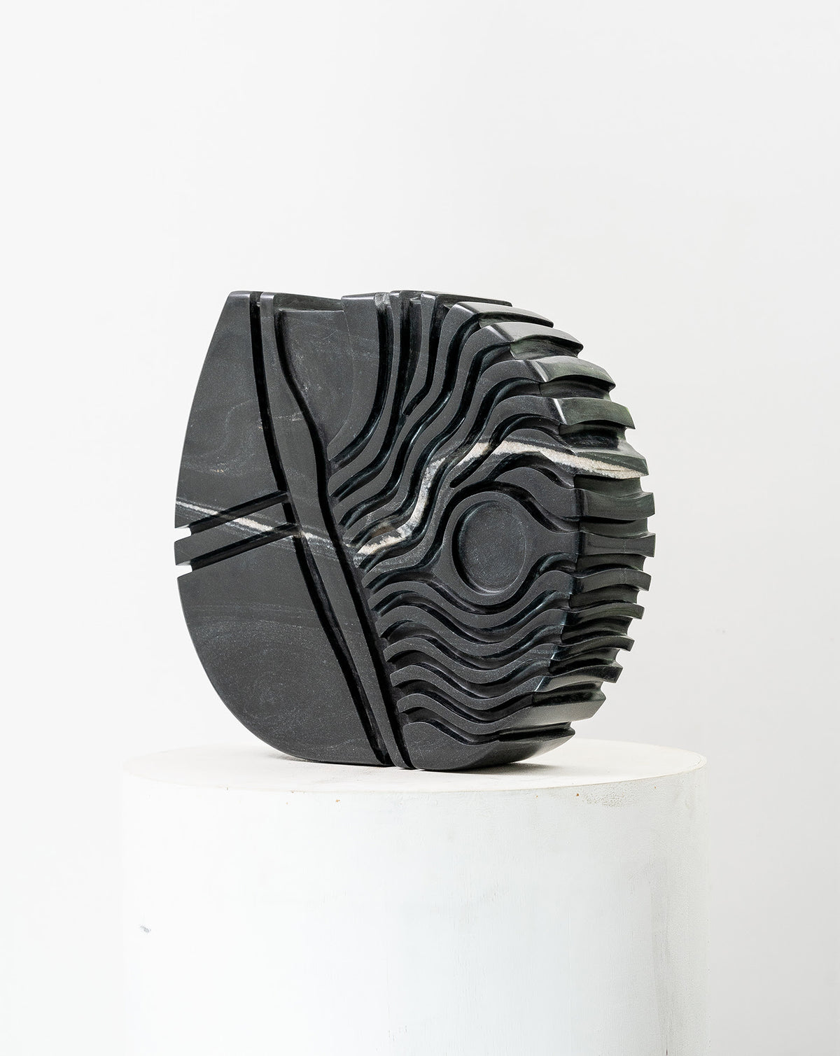 IDA 02 Black Marble Sculptural Vase