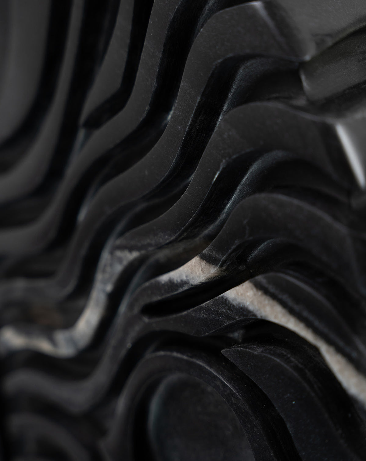 IDA 02 Black Marble Sculptural Vase