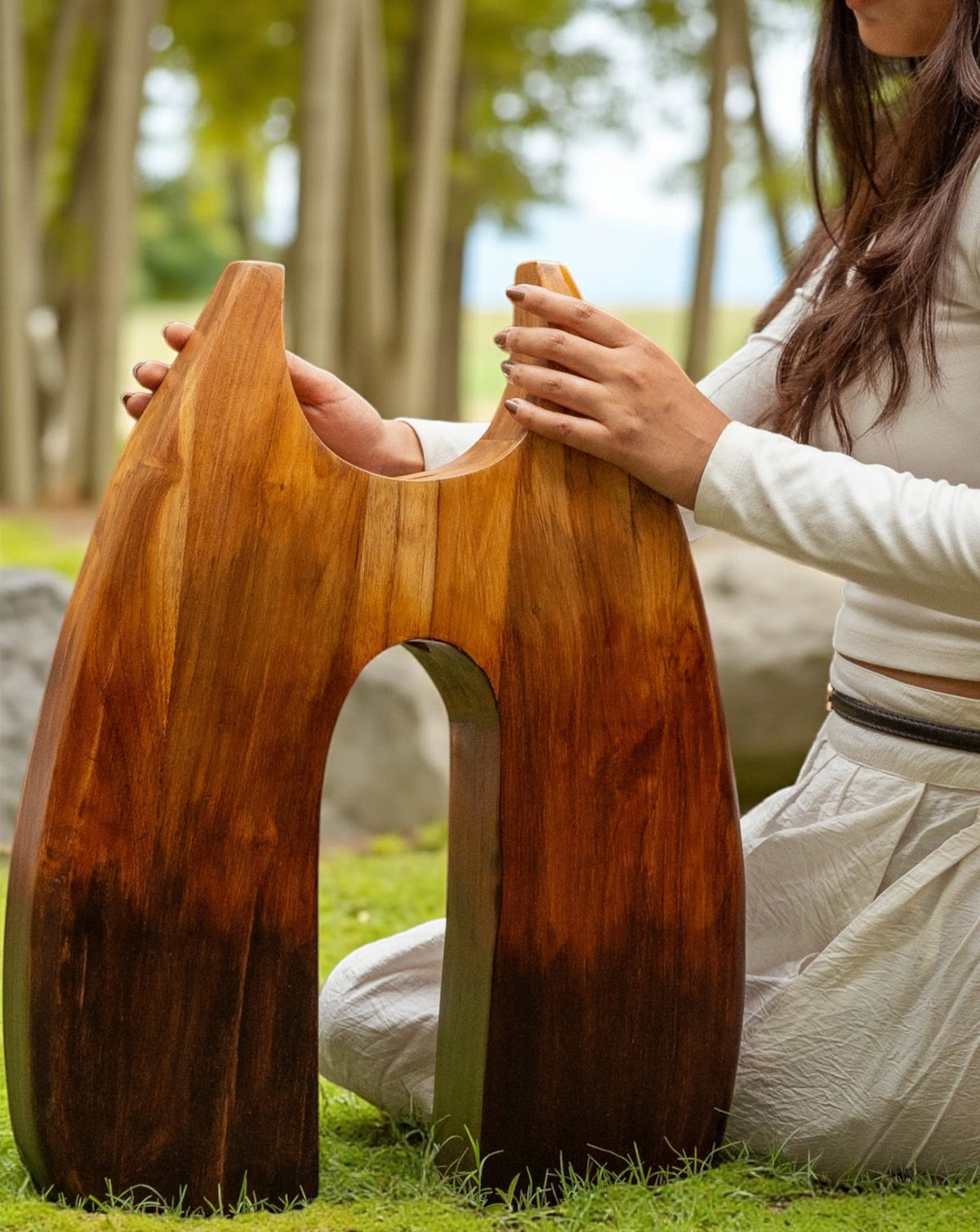 IDIKA 03 Teak Wood Sculptural Vase