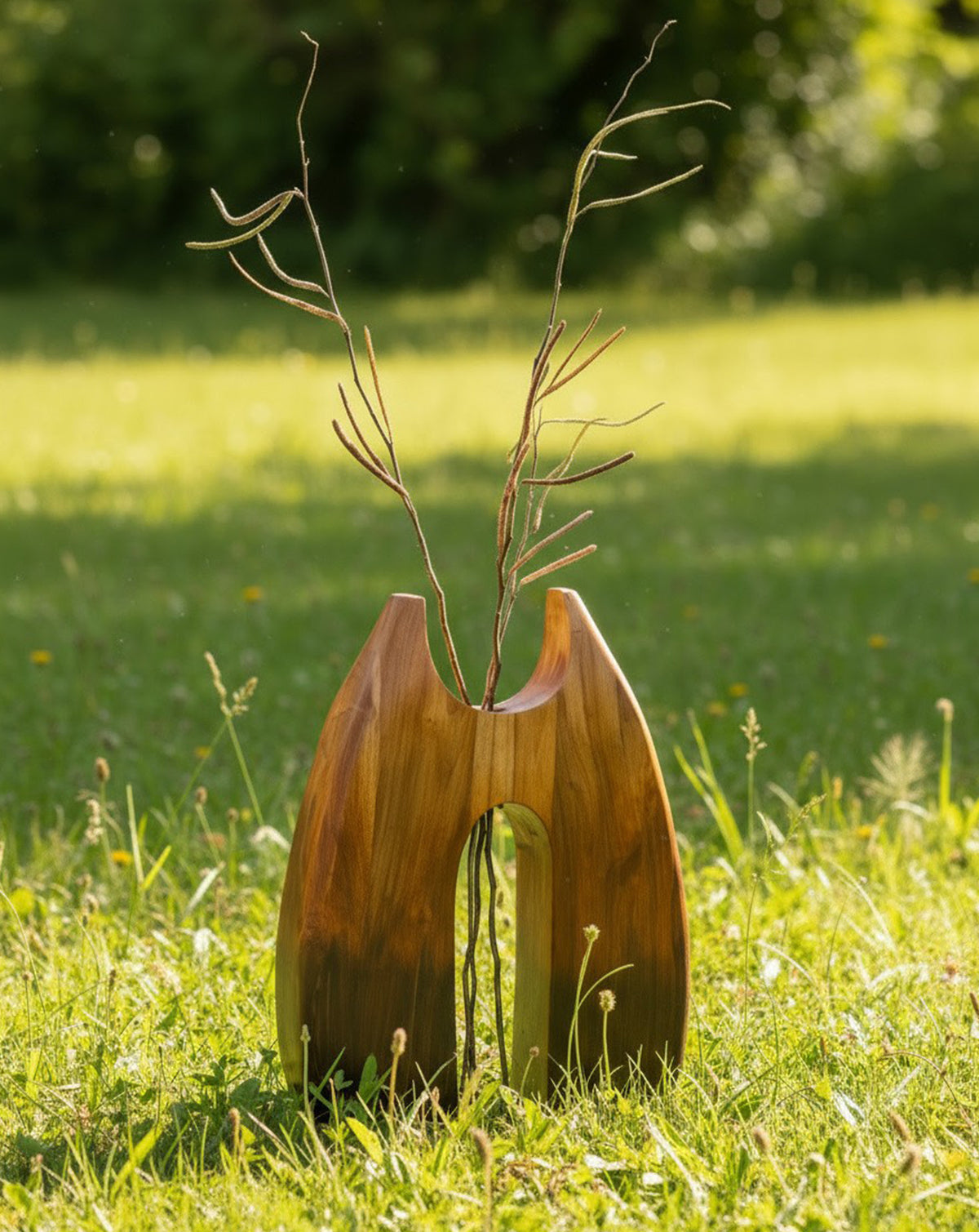 IDIKA 03 Teak Wood Sculptural Vase