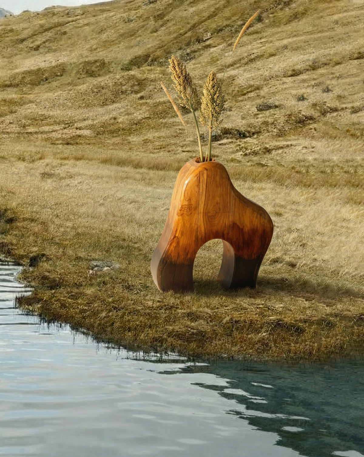 IDIKA 04 Teak Wood Sculptural Vase
