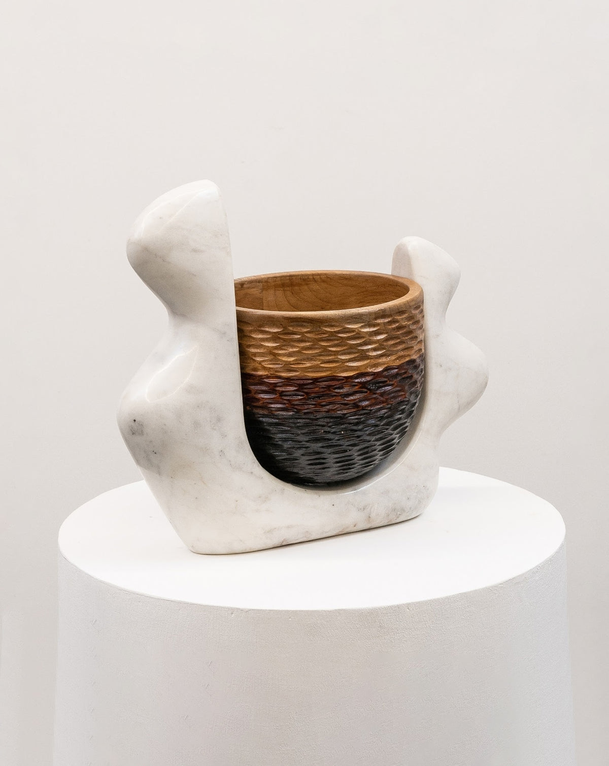 ILA 01 Marble and Wood Sculptural Vase