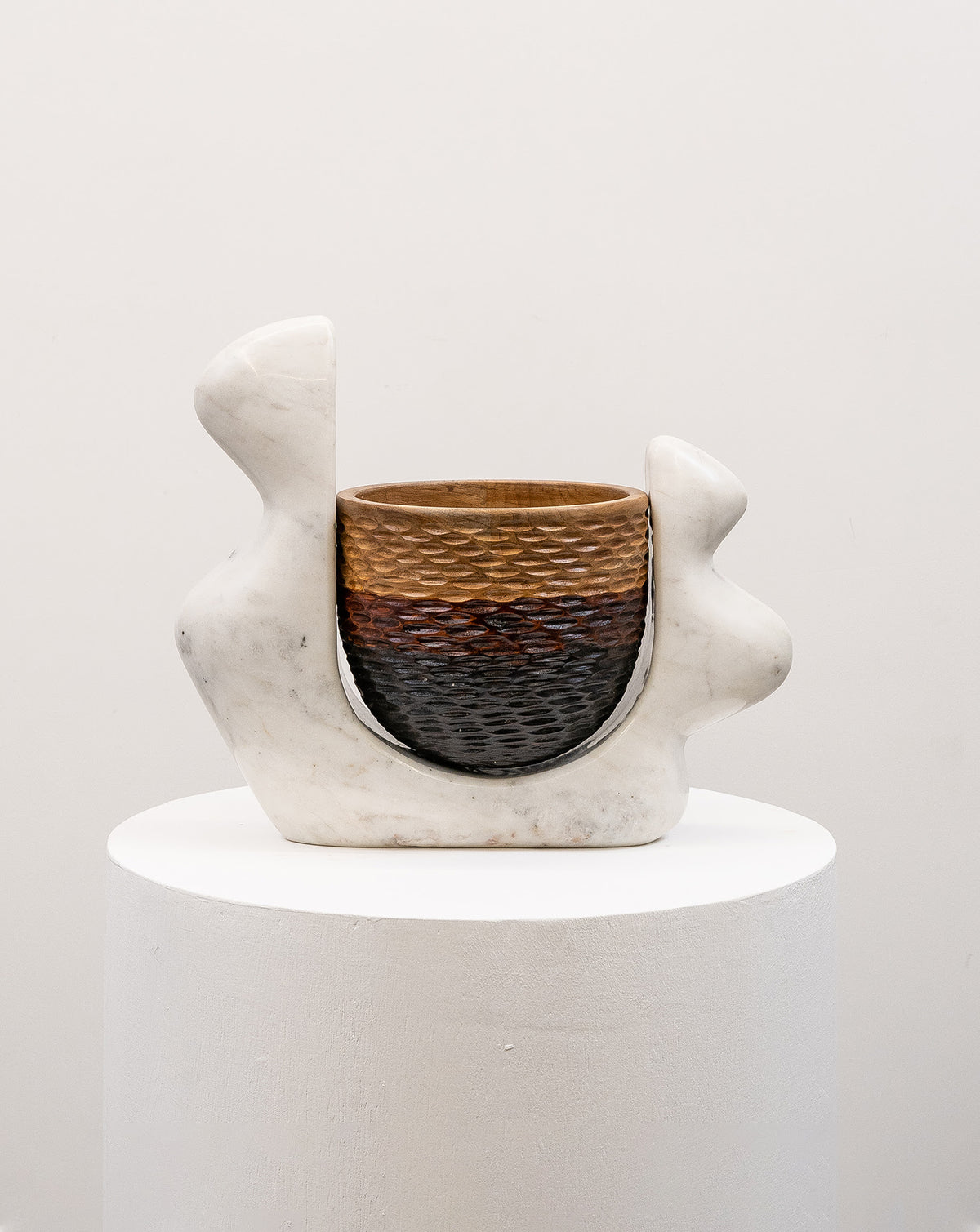 ILA 01 Marble and Wood Sculptural Vase
