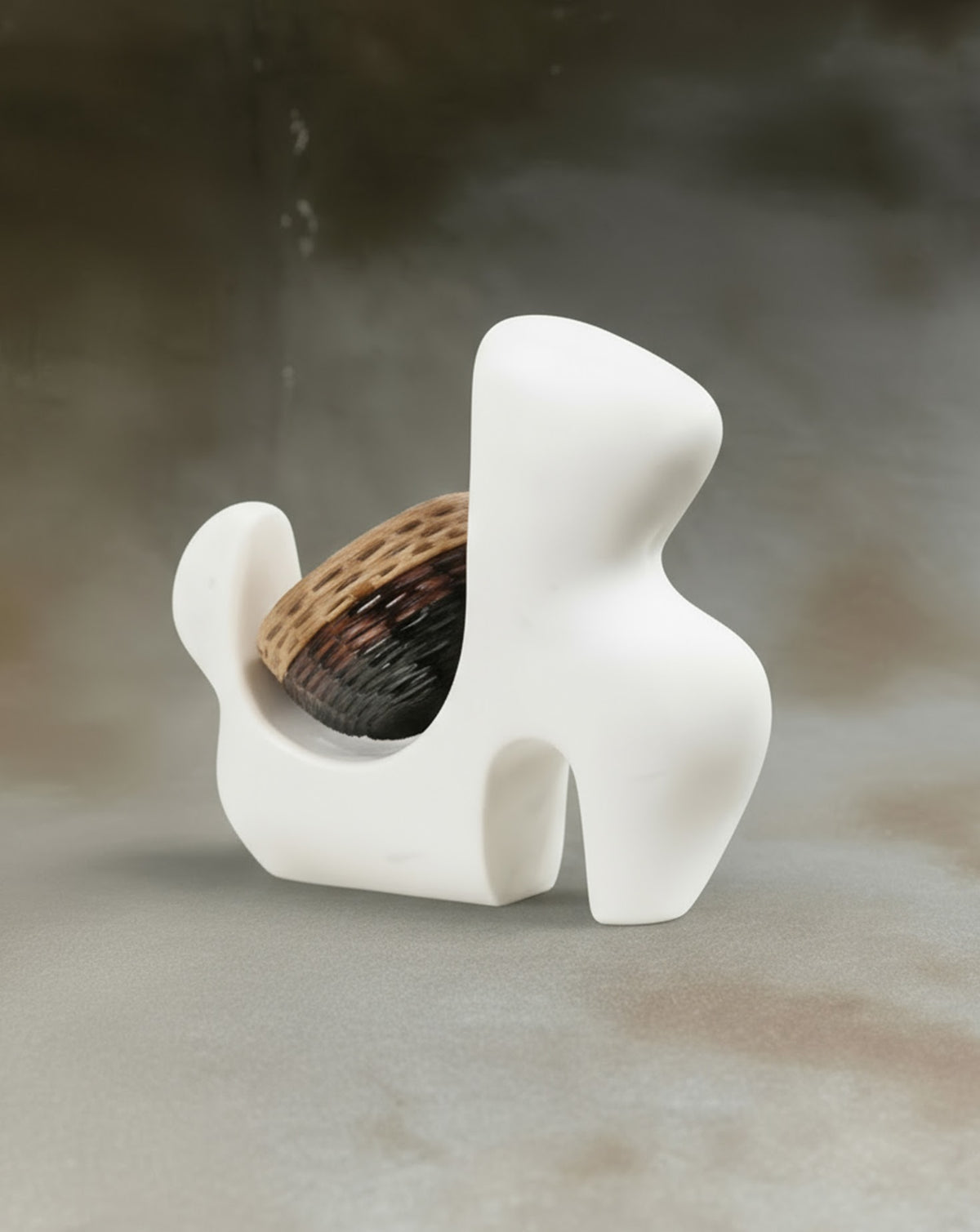 ILA 02 Marble and Wood Sculptural Vase