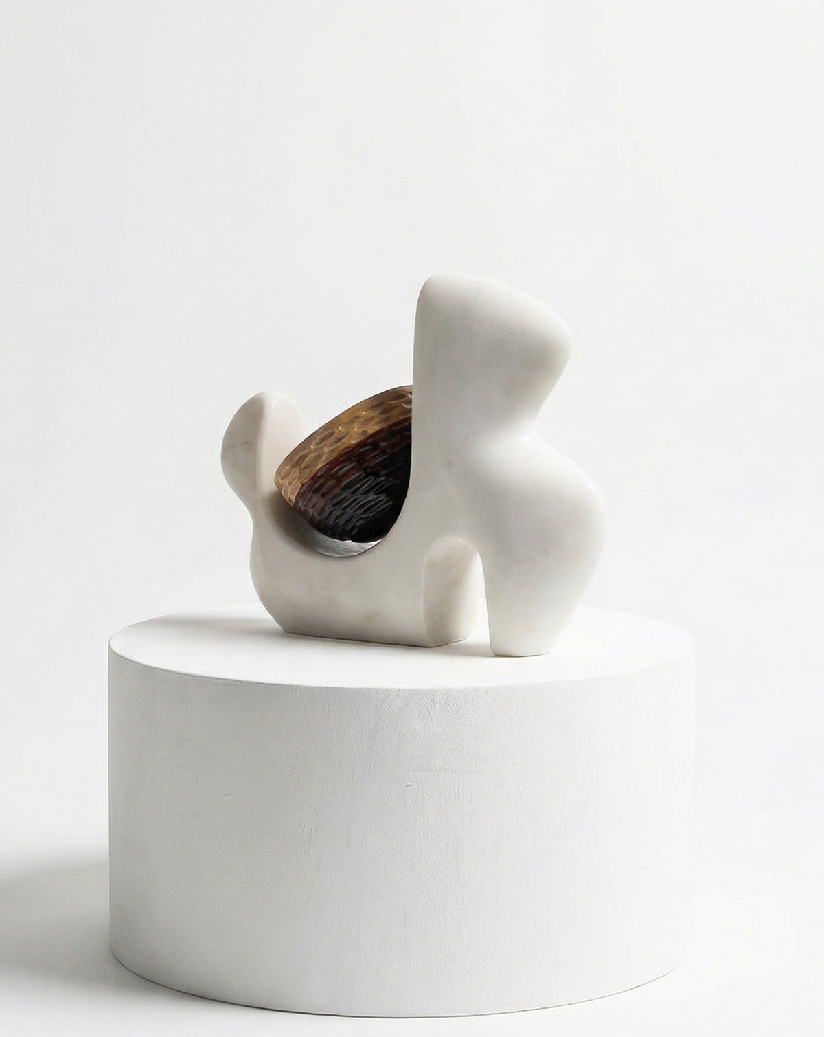 ILA 02 Marble and Wood Sculptural Vase